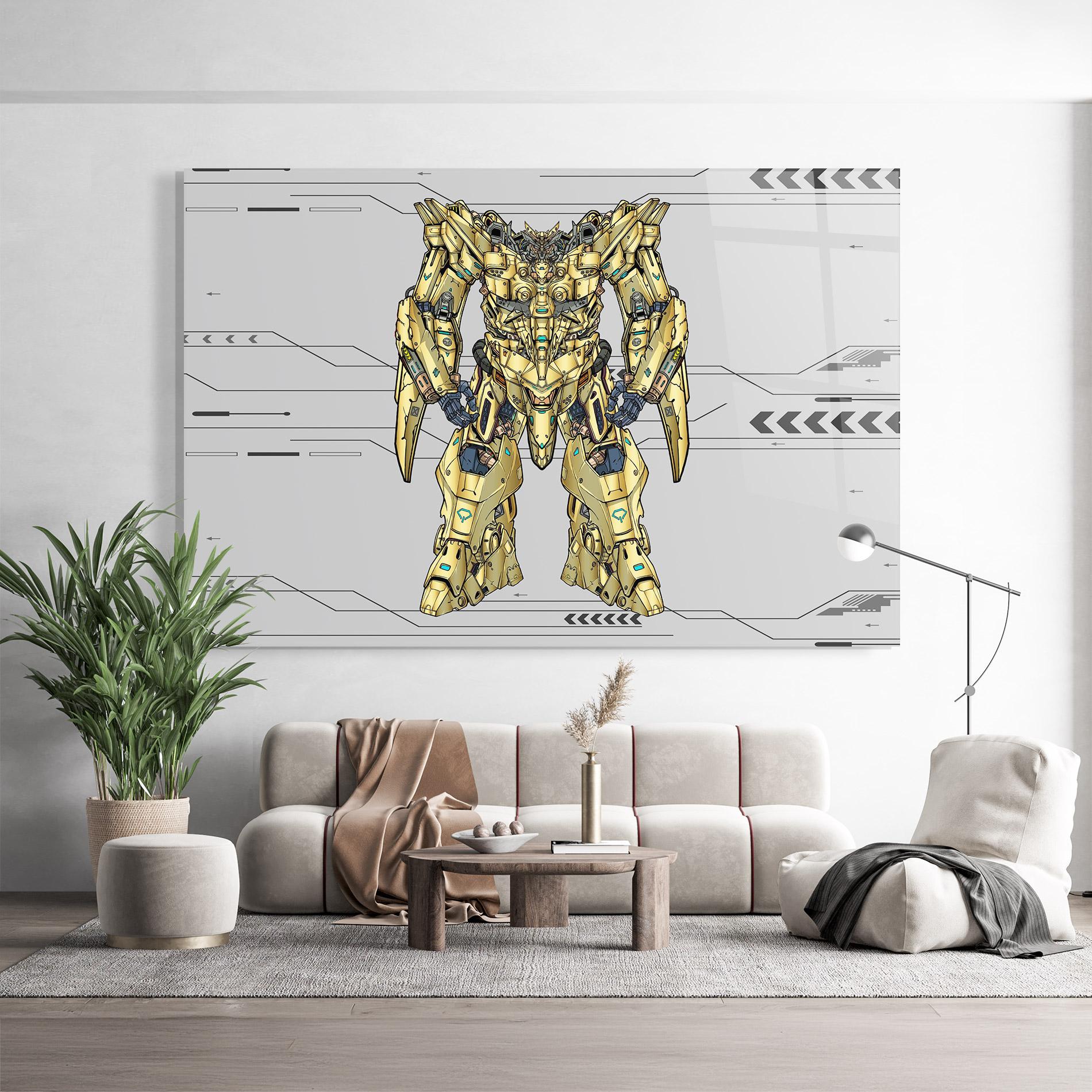 Üvegkép Yellow Grey Robot mockup 9