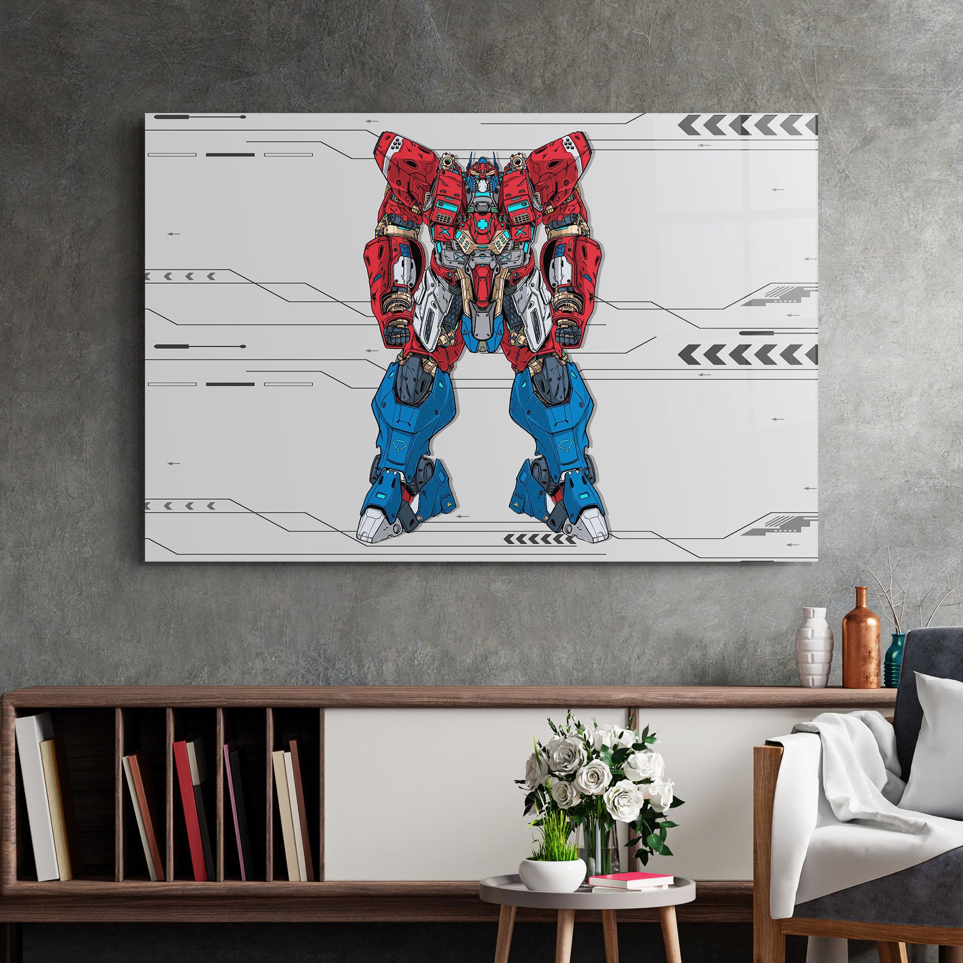 Blue Red Robot mockup 2