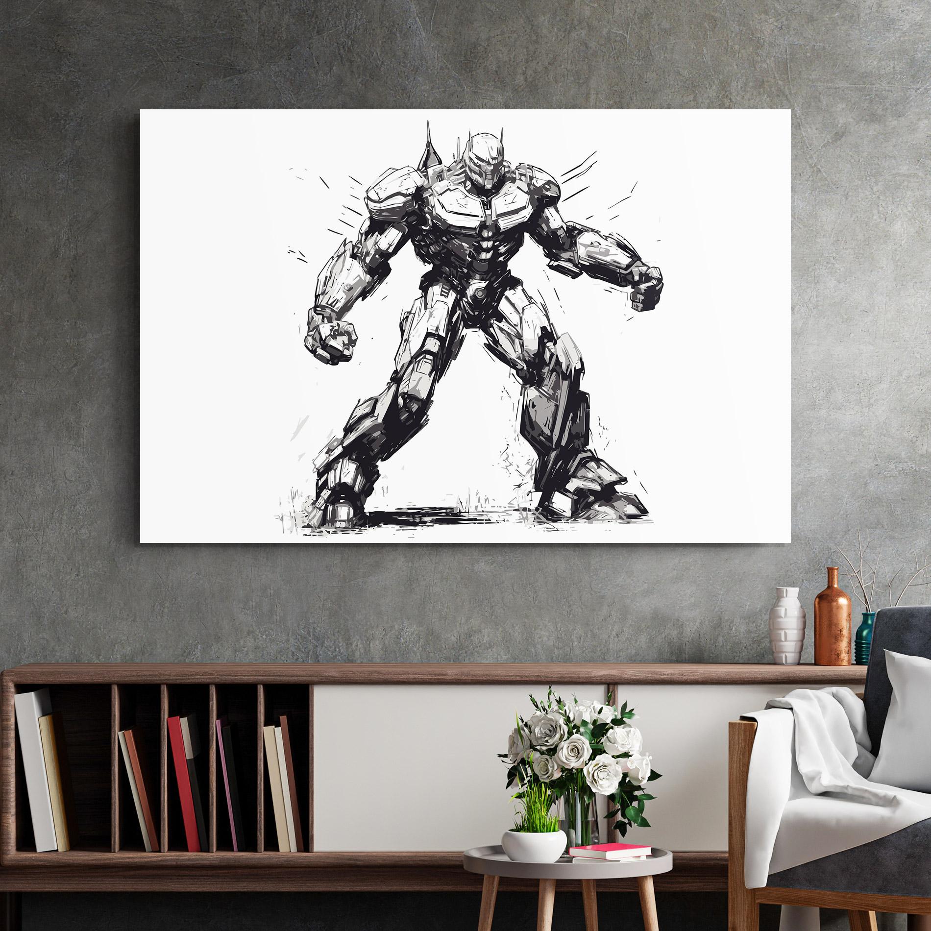 Üvegkép Grey White Robot mockup 2