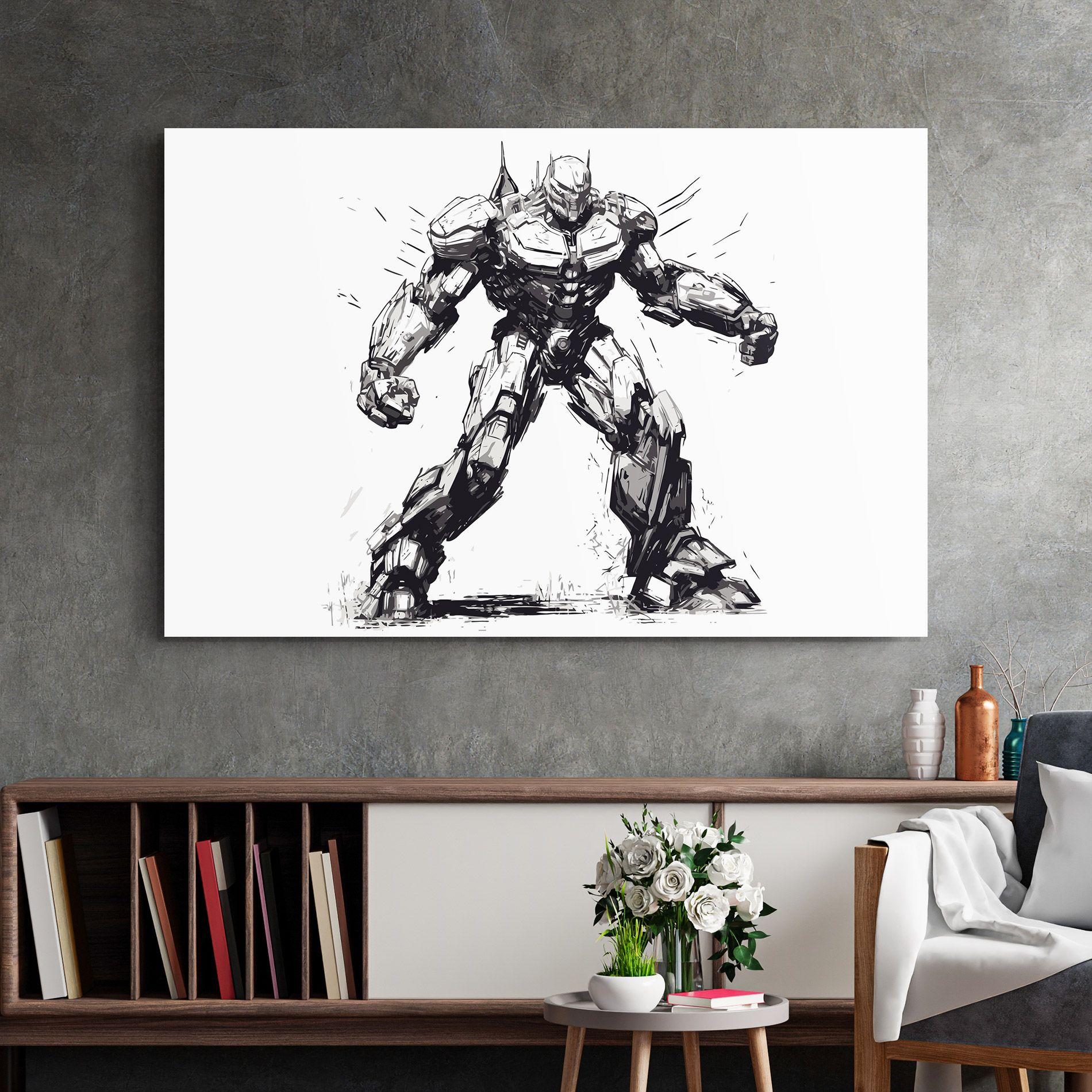 Grey White Robot mockup 2