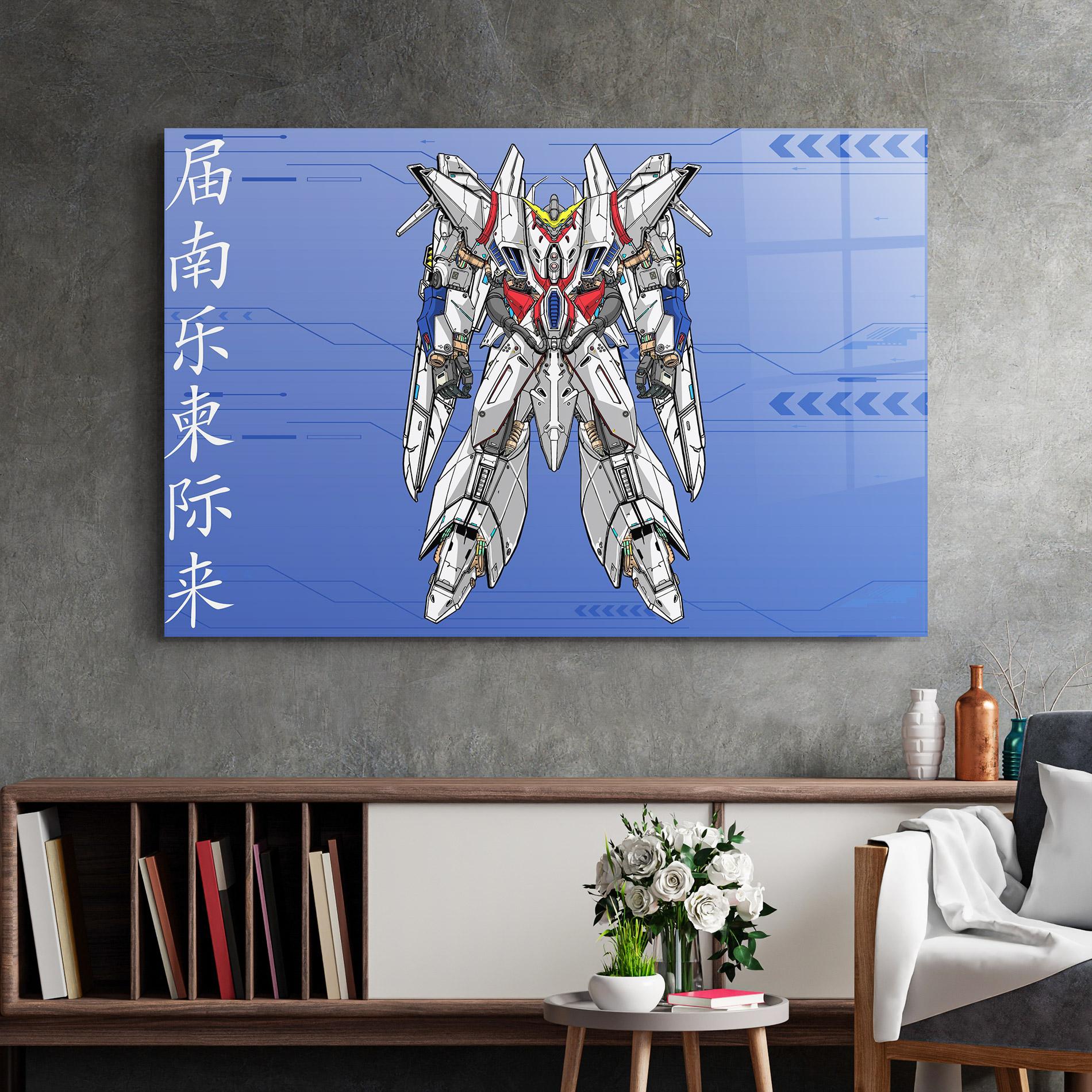 Üvegkép White Red Robot mockup 2