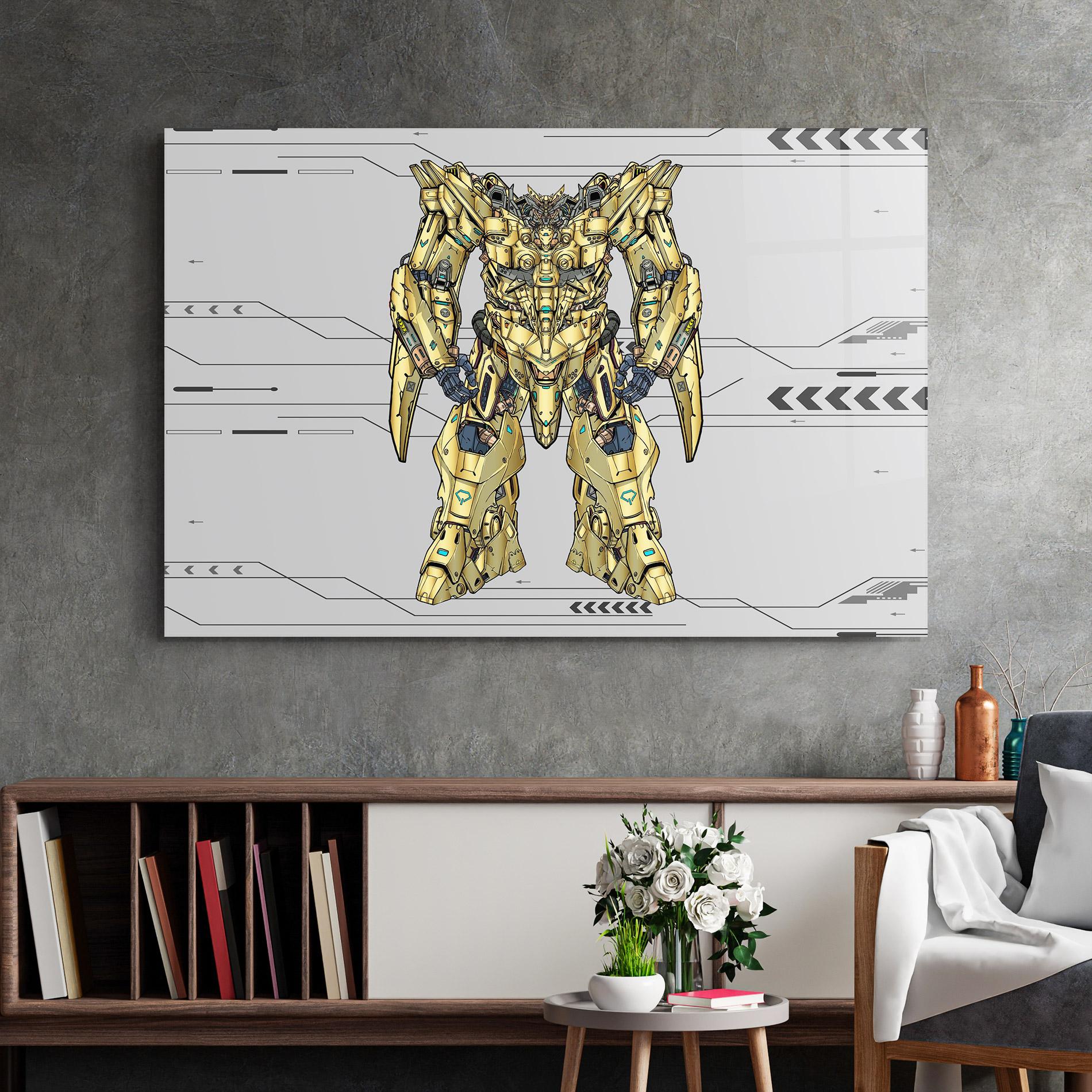 Üvegkép Yellow Grey Robot mockup 2