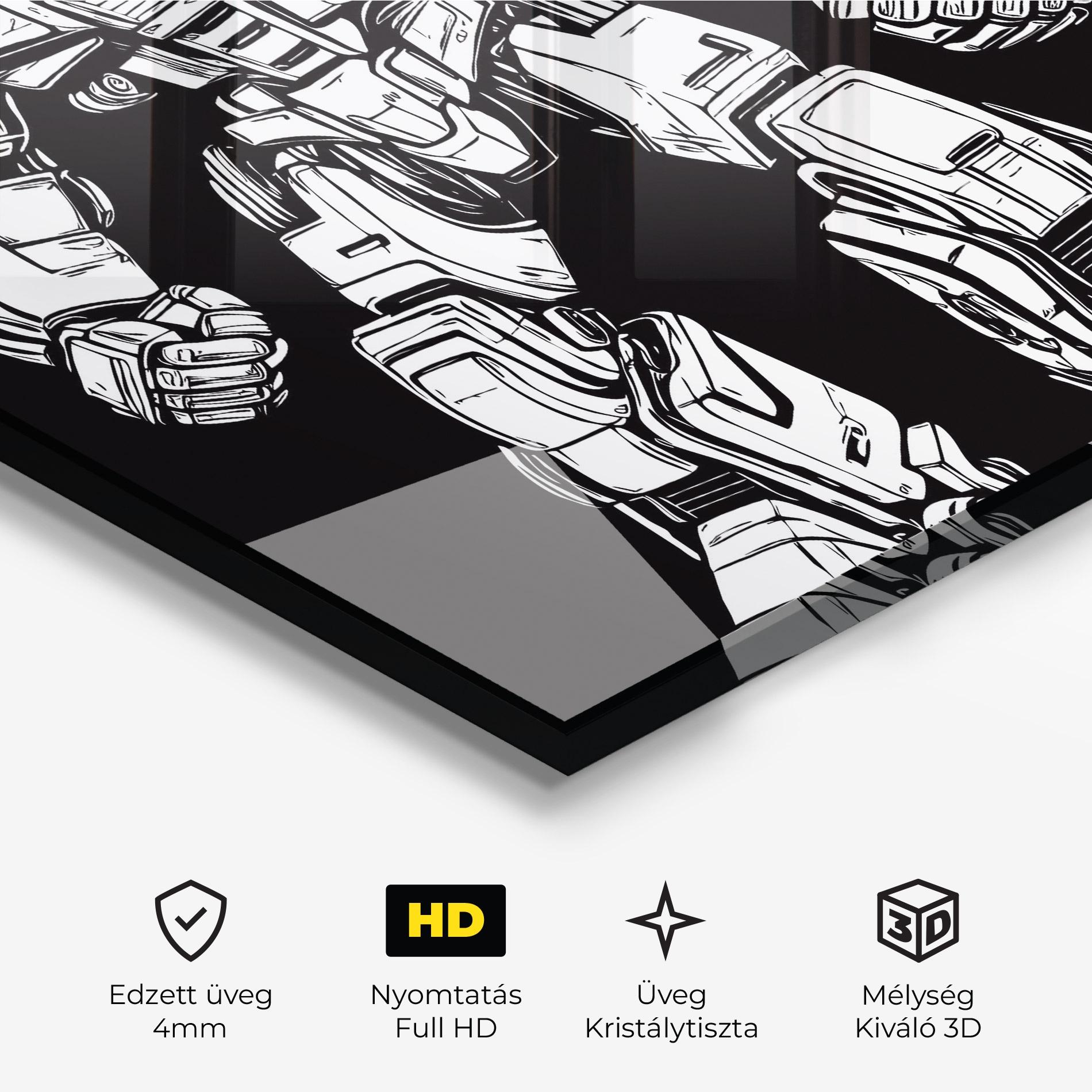 Üvegkép Battlefield Robot Art mockup 3