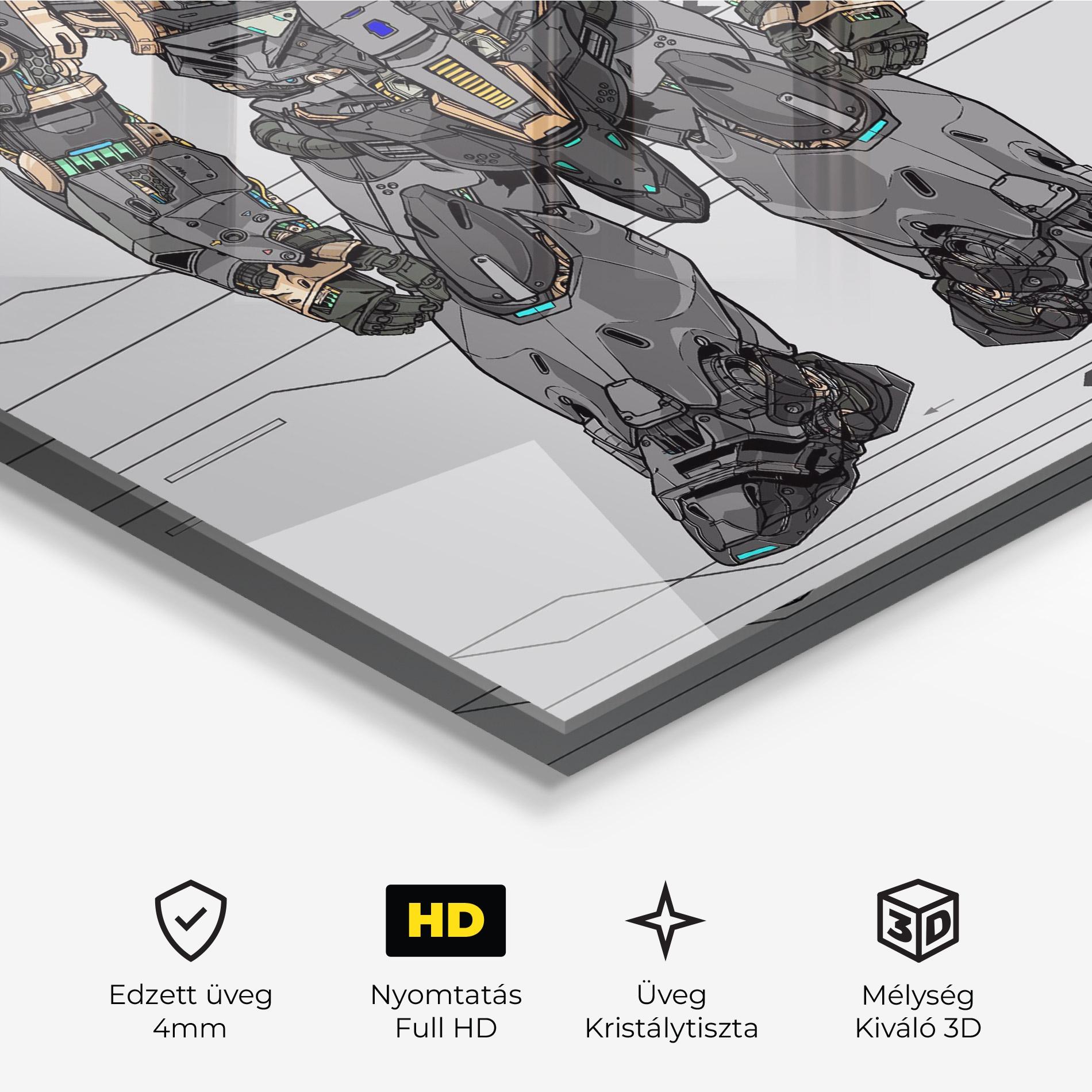 Üvegkép Big Grey Robot mockup 3