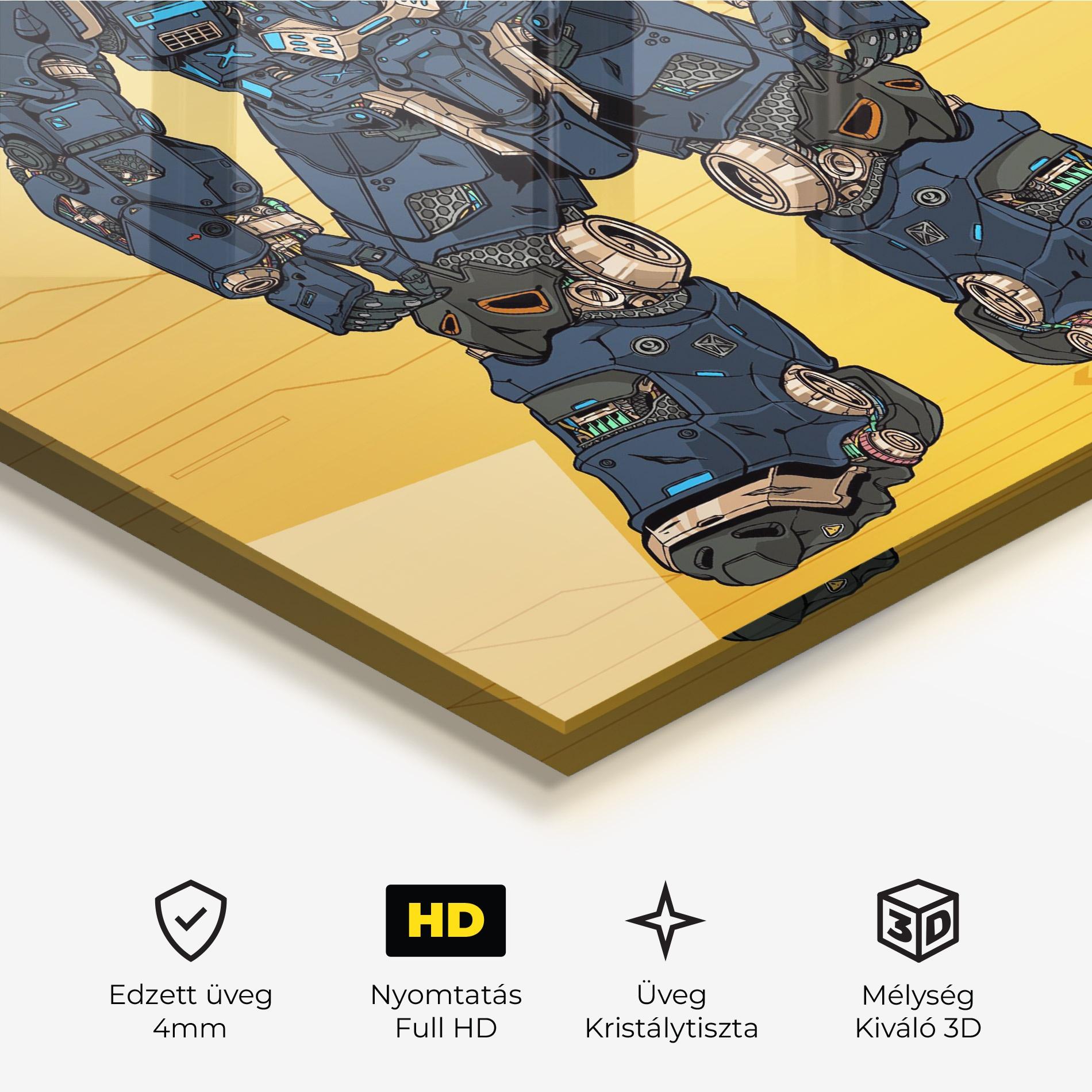 Üvegkép Dark Blue Robot mockup 3
