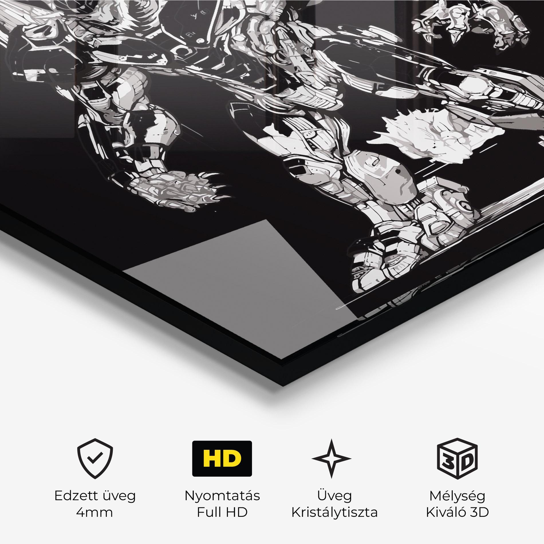 Üvegkép Dragon Robot mockup 3