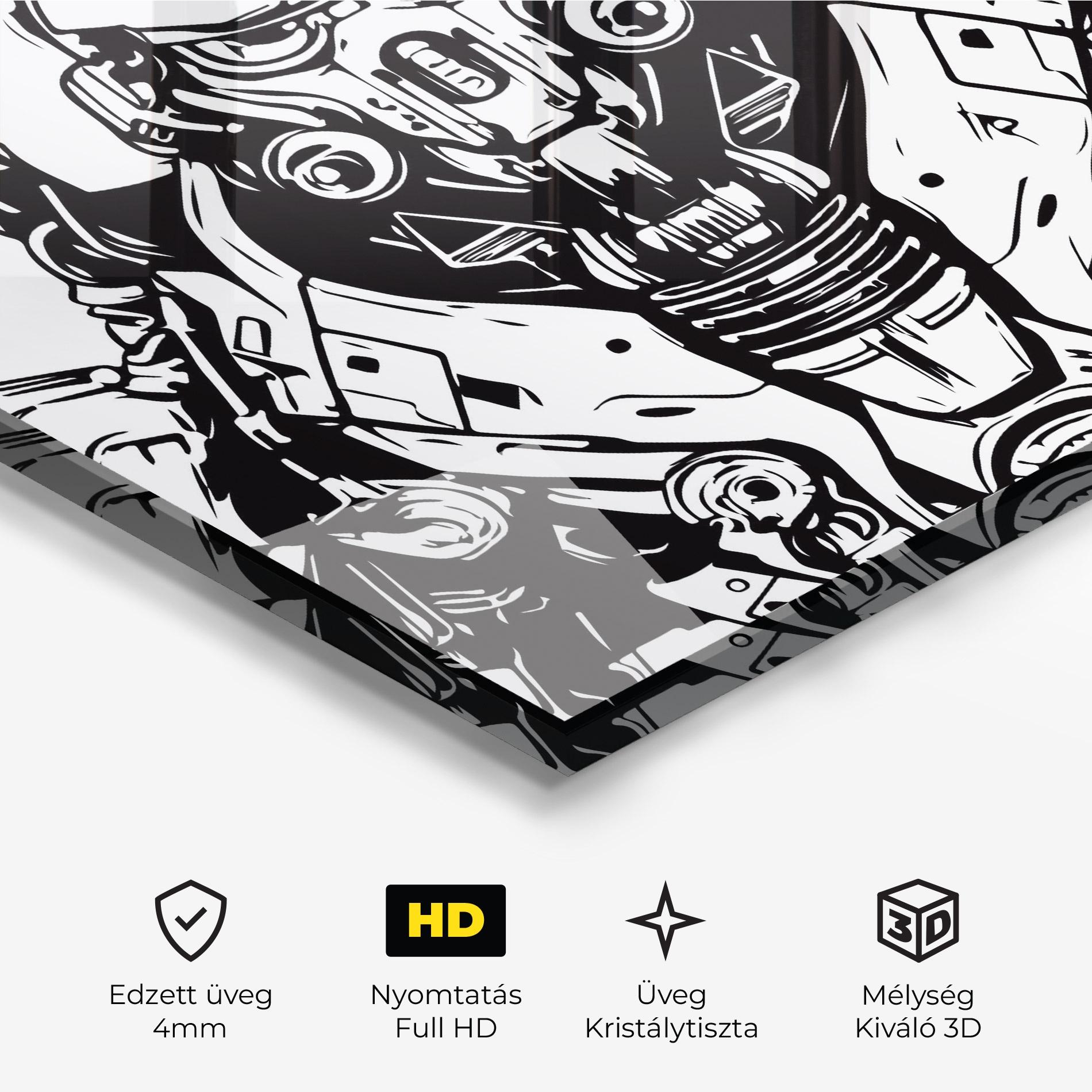 Üvegkép Military Robot mockup 3