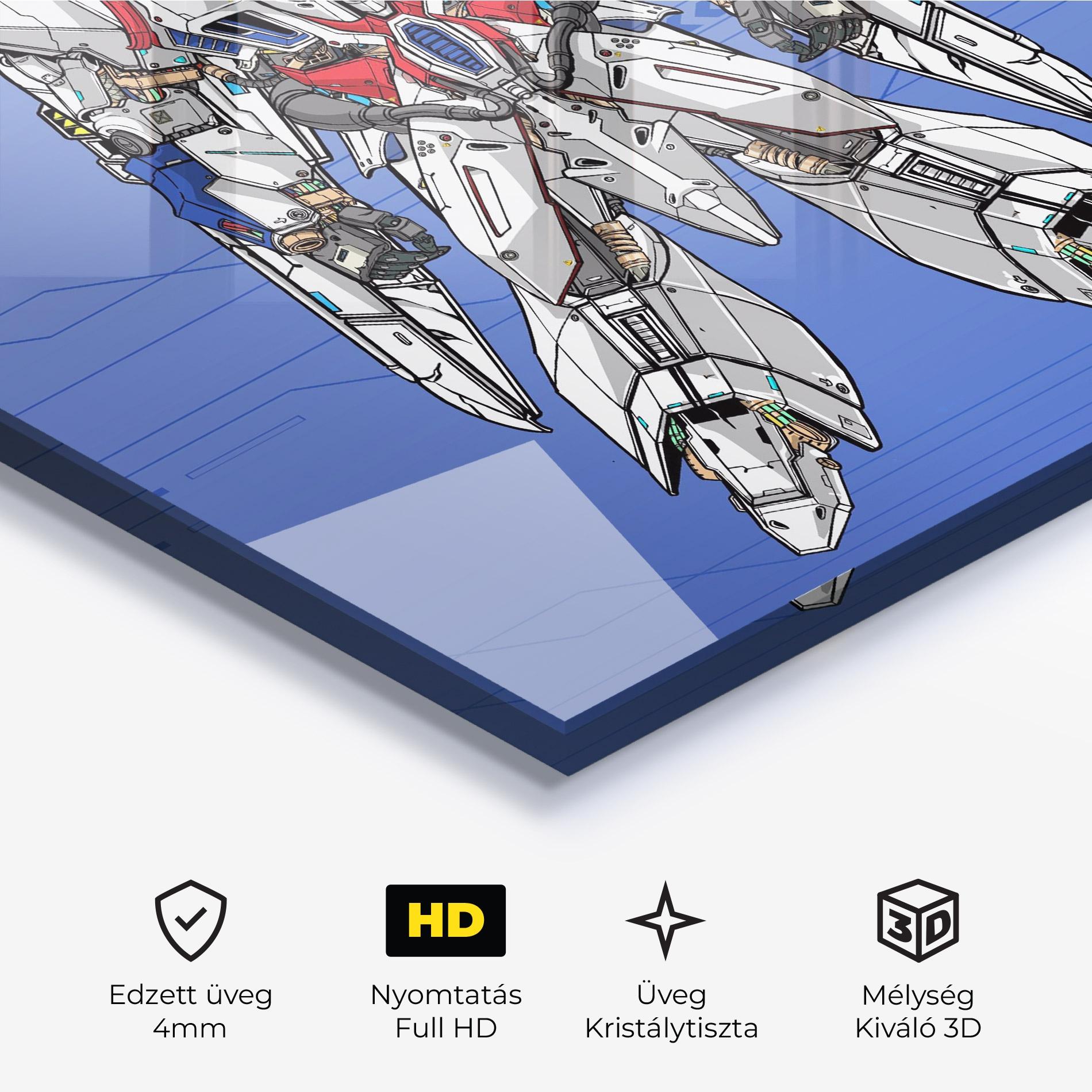 Üvegkép White Red Robot mockup 3