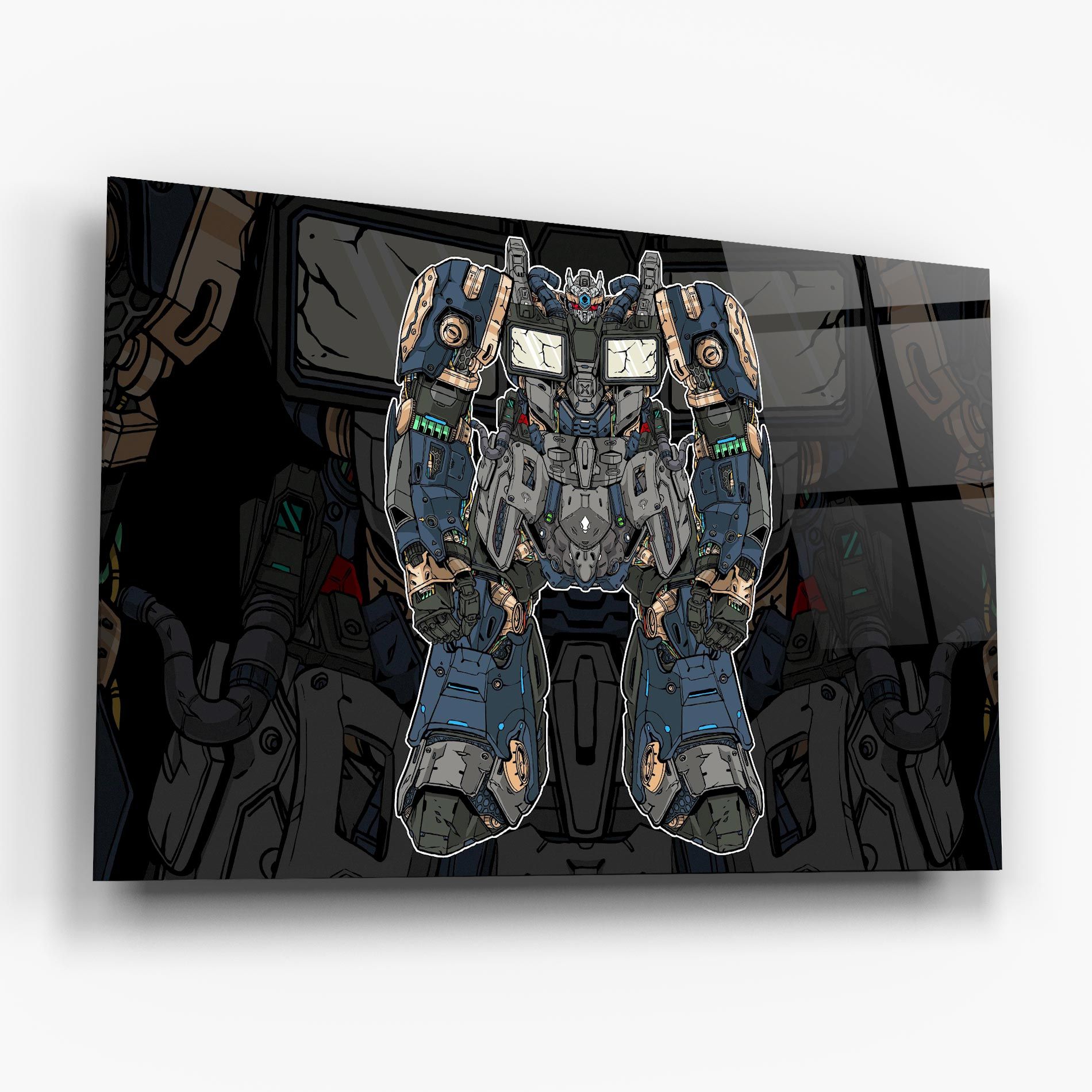 Blue Green Robot mockup 6
