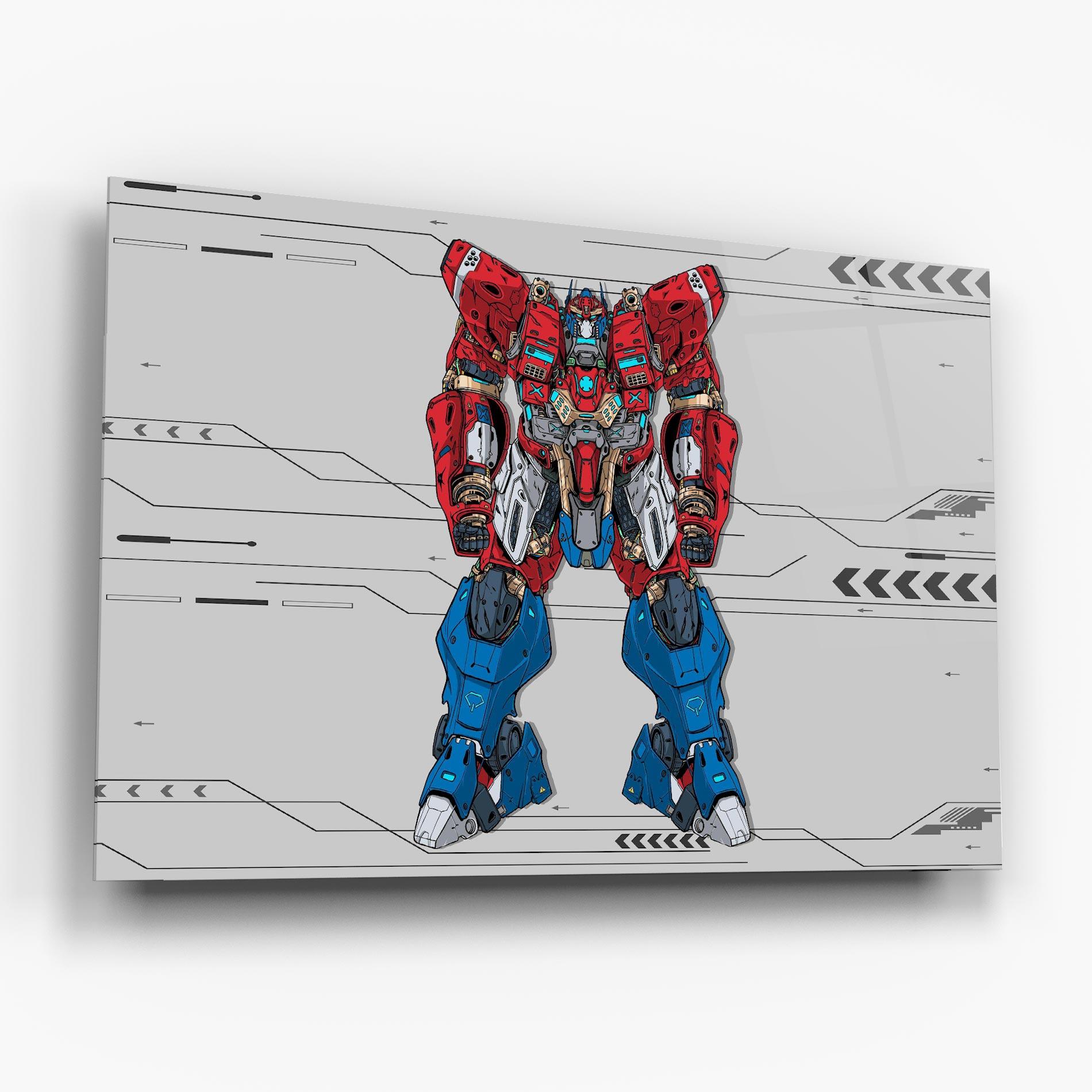 Üvegkép Blue Red Robot mockup 6