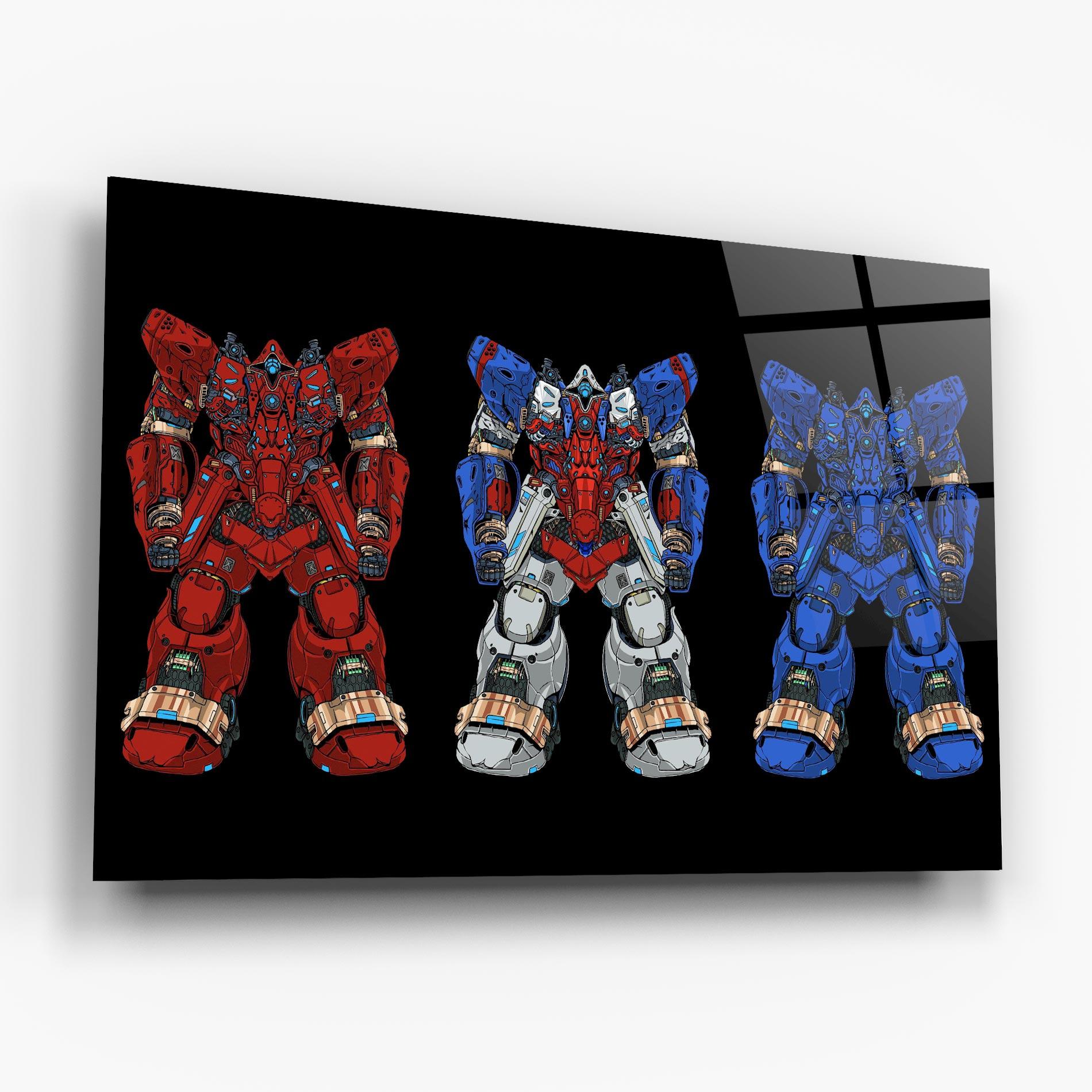 Üvegkép Blue Red Robots mockup 6