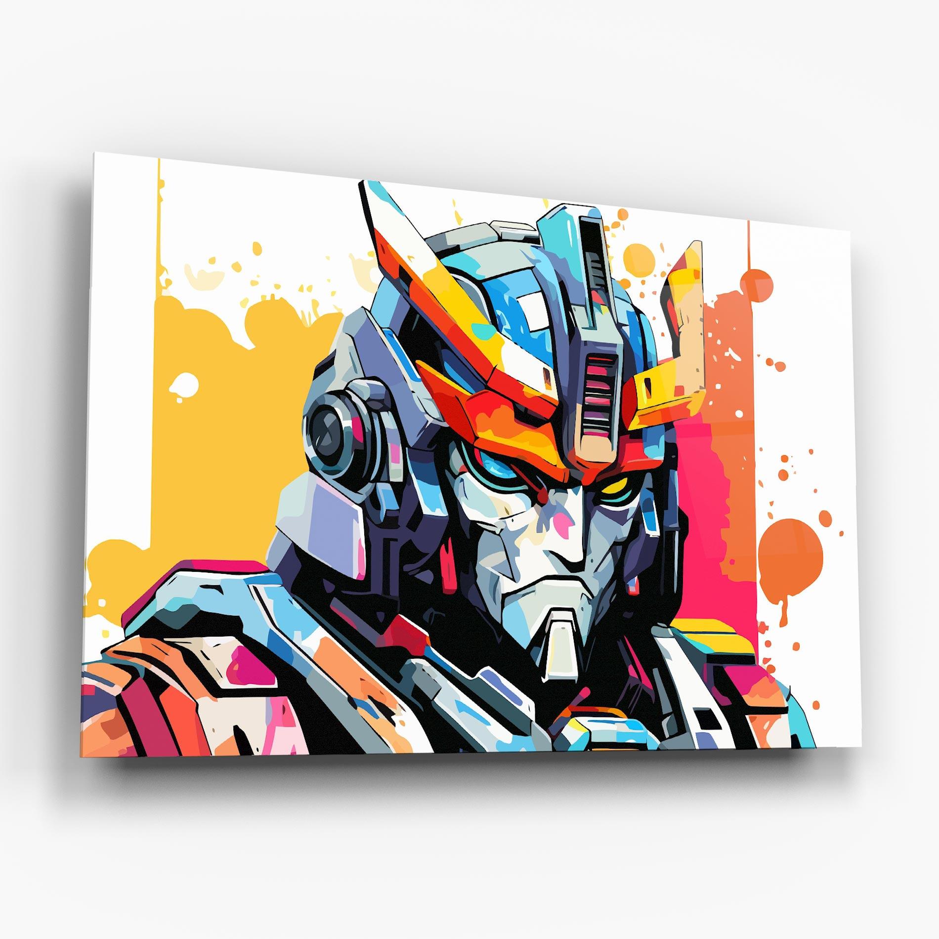 Üvegkép Colorful Art Robot mockup 6
