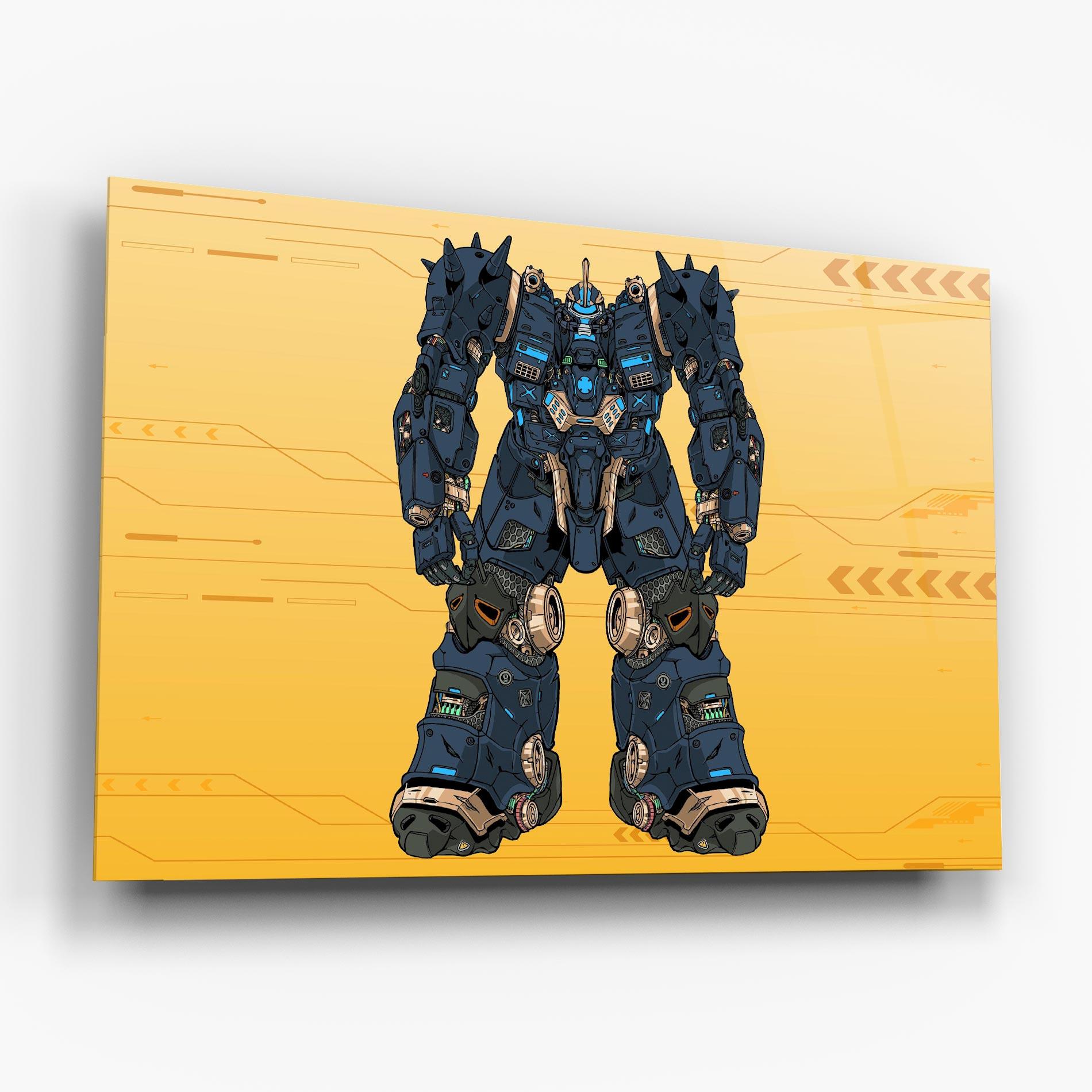 Üvegkép Dark Blue Robot mockup 6