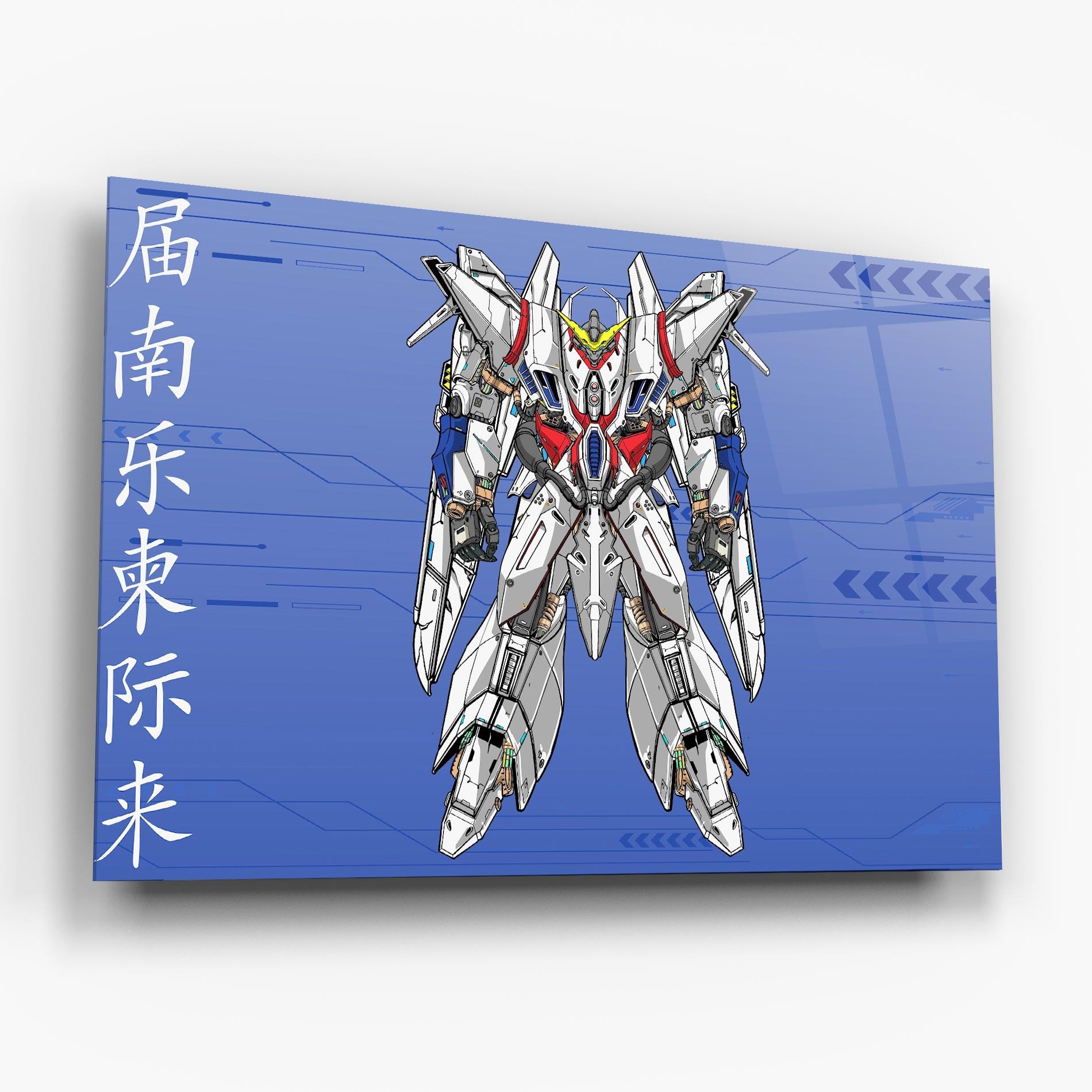 Üvegkép White Red Robot mockup 6