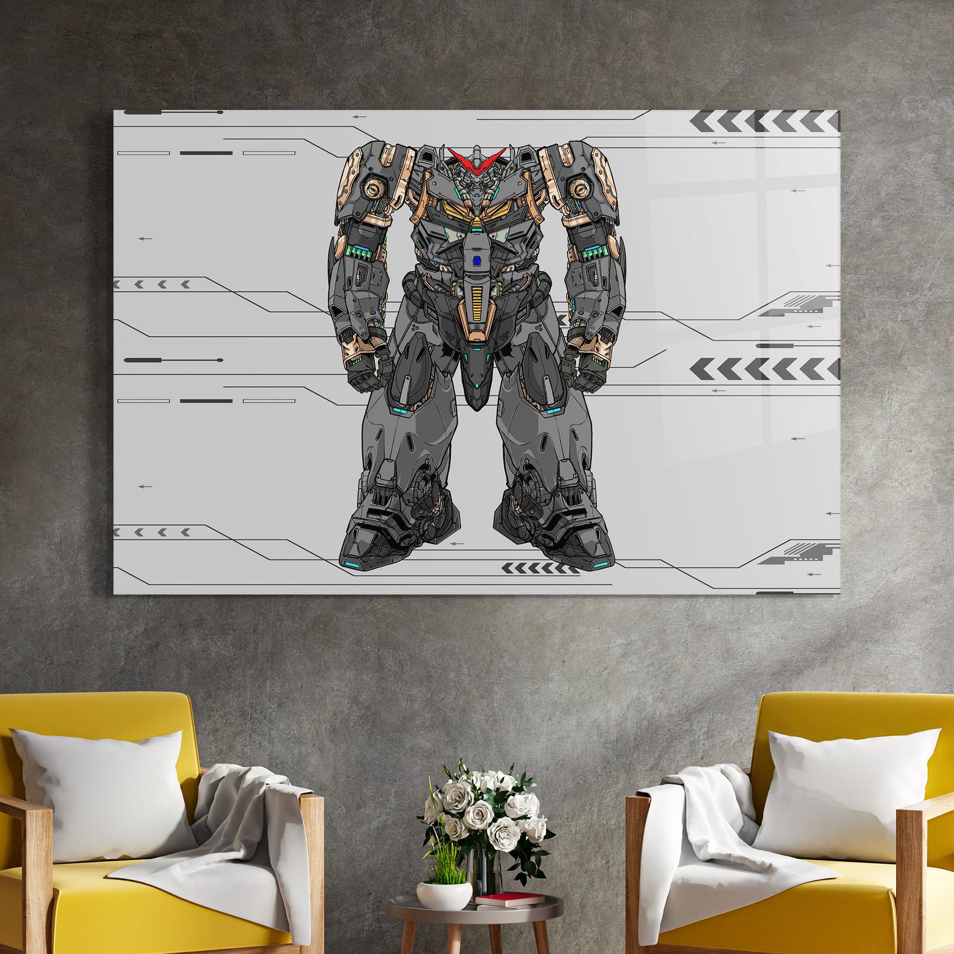 Üvegkép Big Grey Robot mockup 4