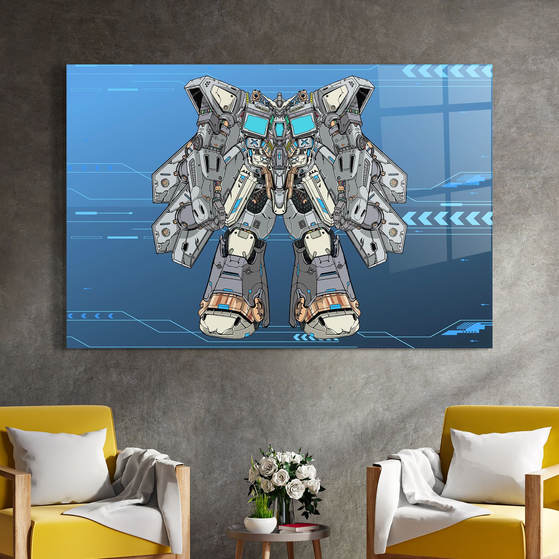 Blue Grey Robot mockup 4