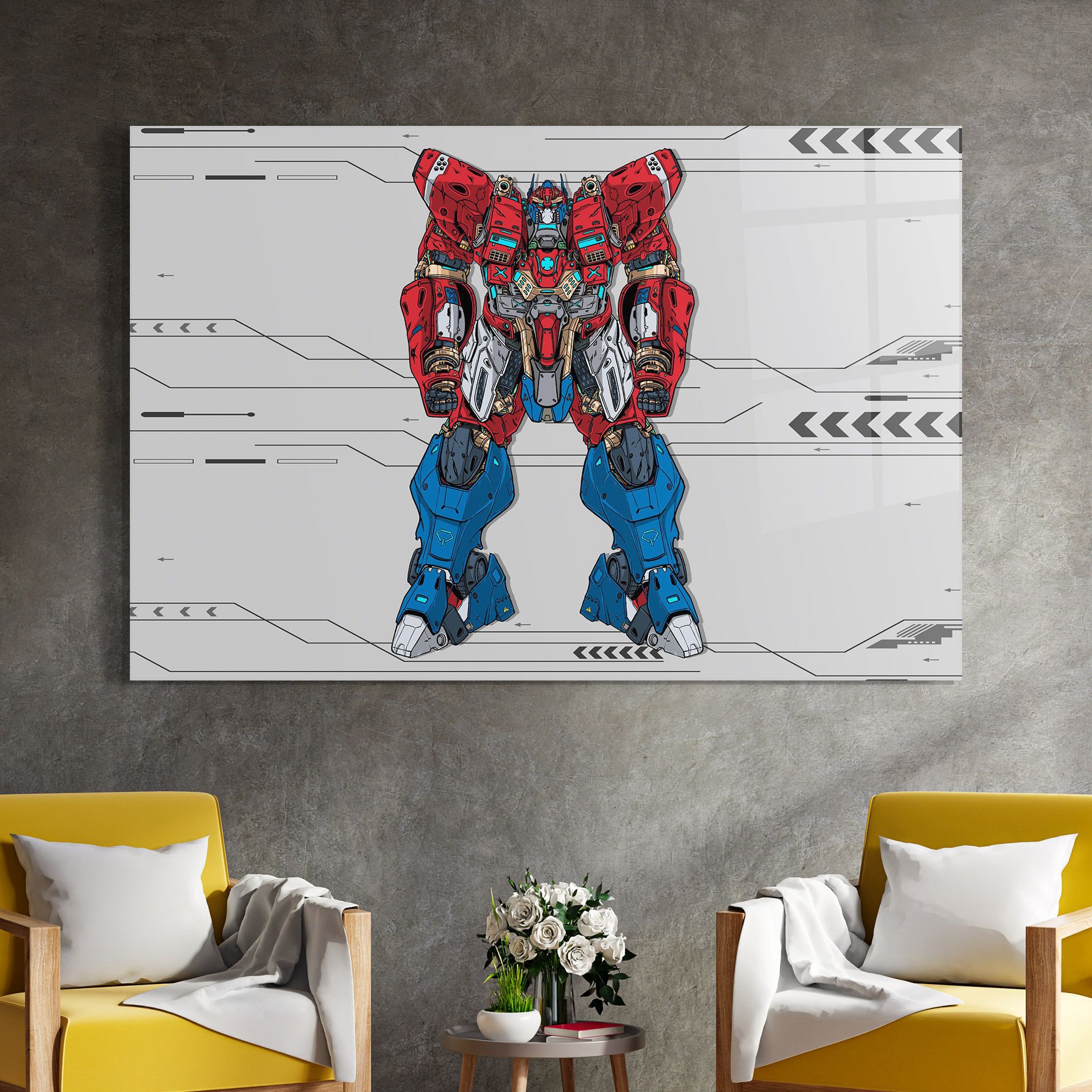 Blue Red Robot mockup 4