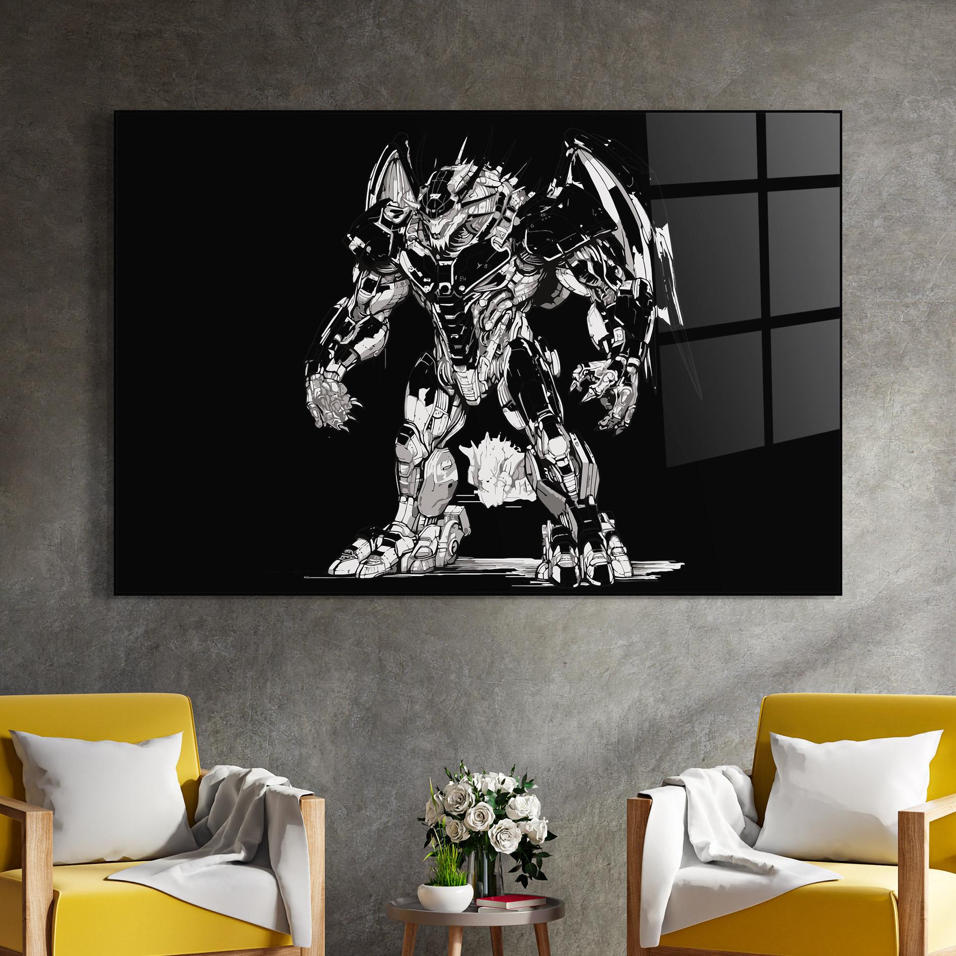 Üvegkép Dragon Robot mockup 4