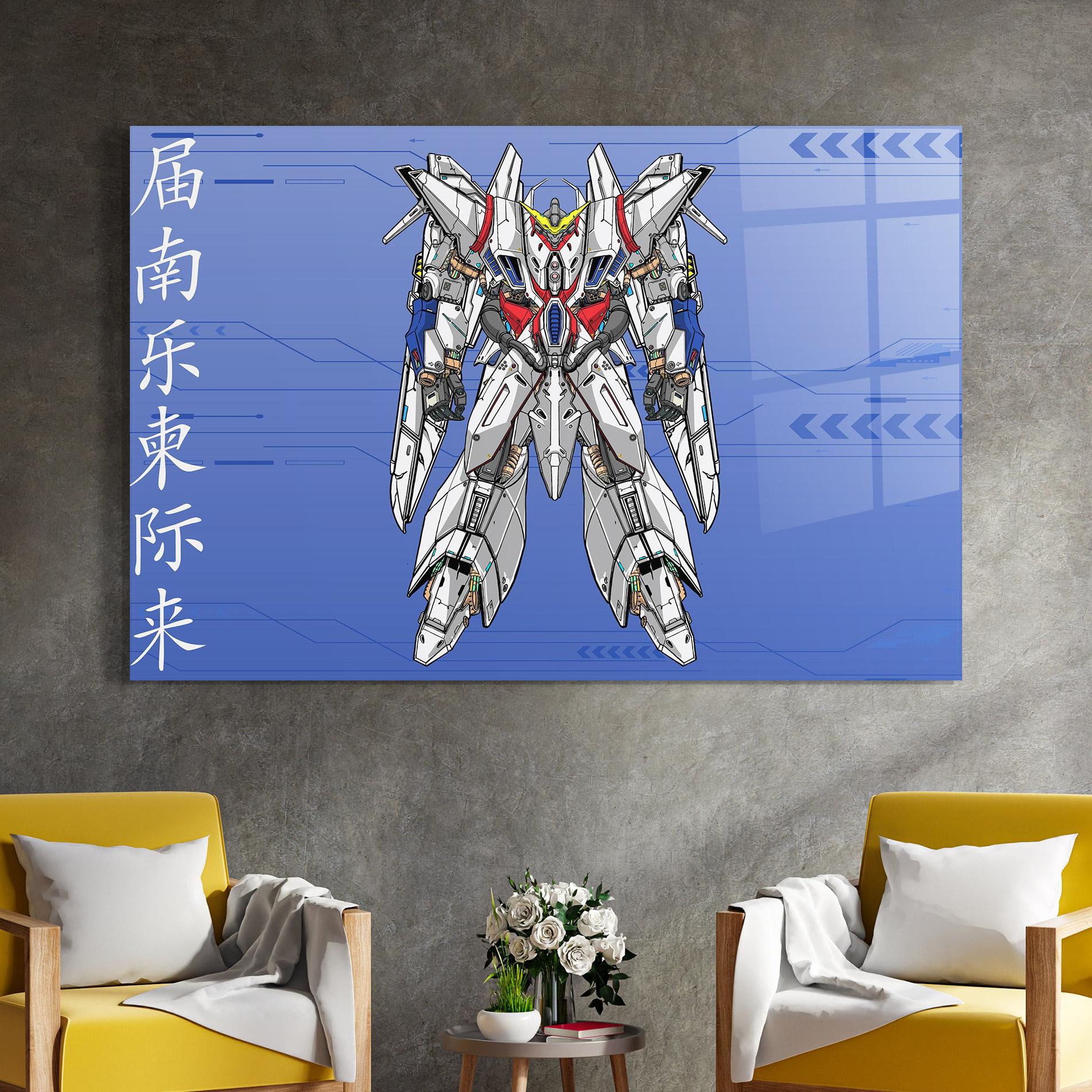 Üvegkép White Red Robot mockup 4