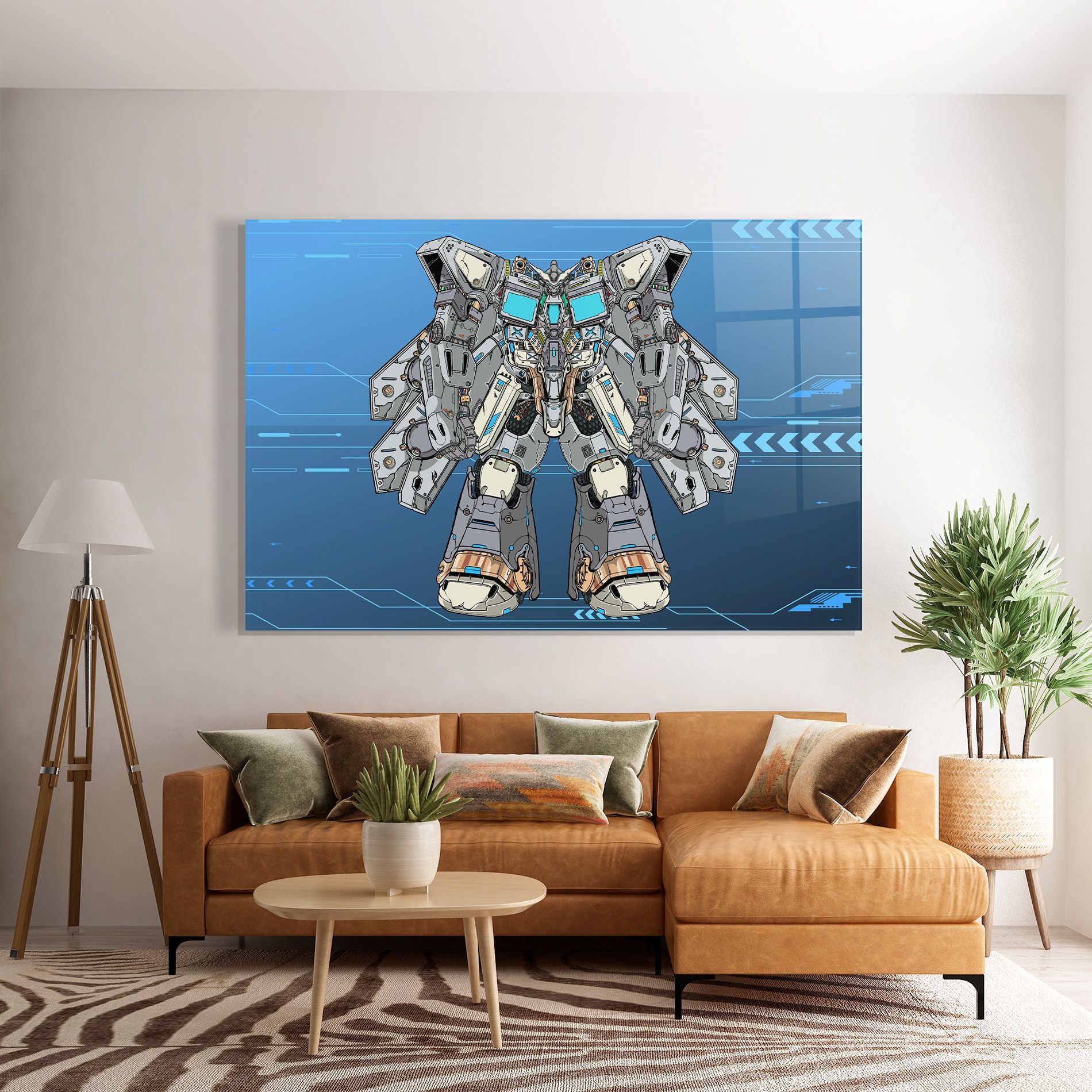 Blue Grey Robot mockup 7