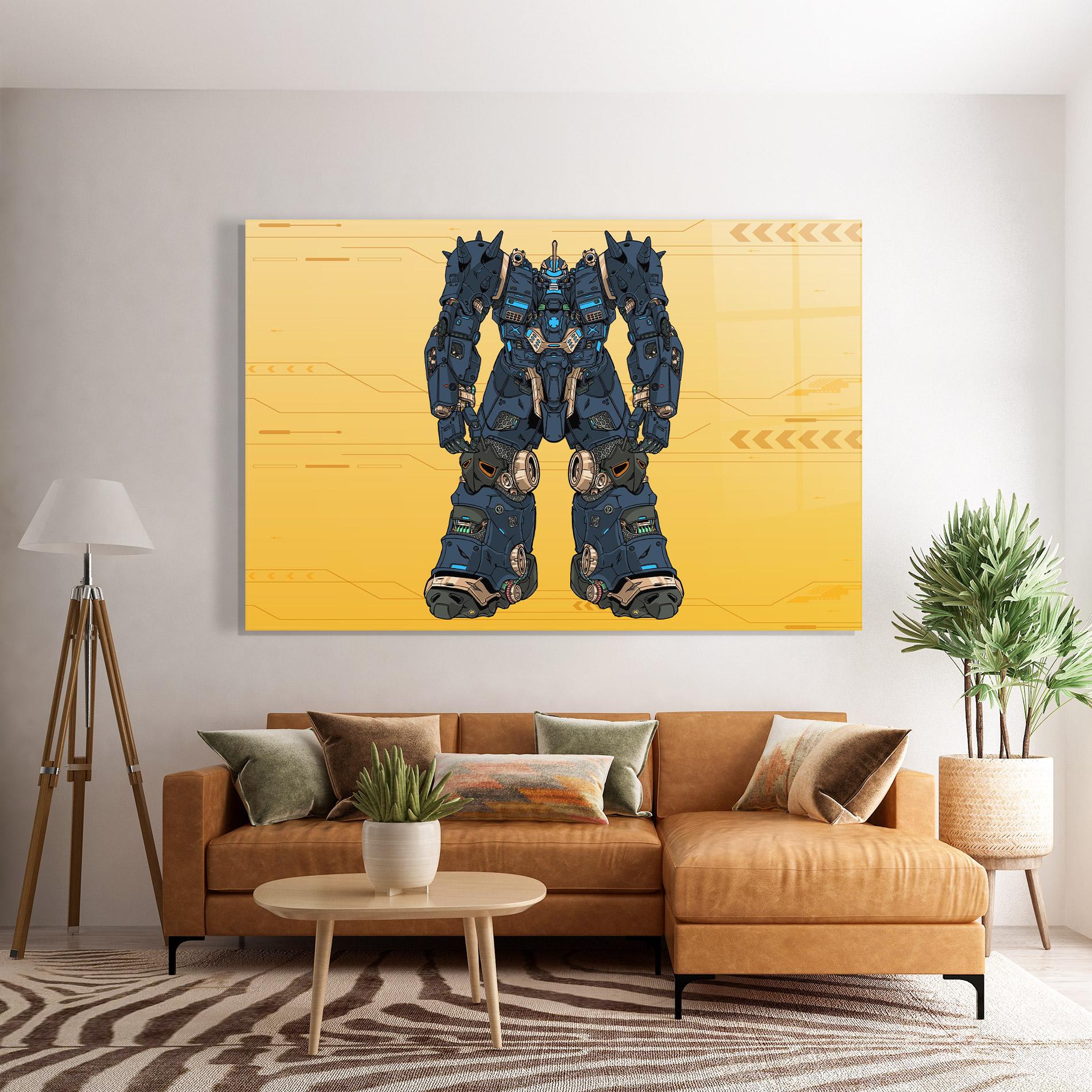 Üvegkép Dark Blue Robot mockup 7