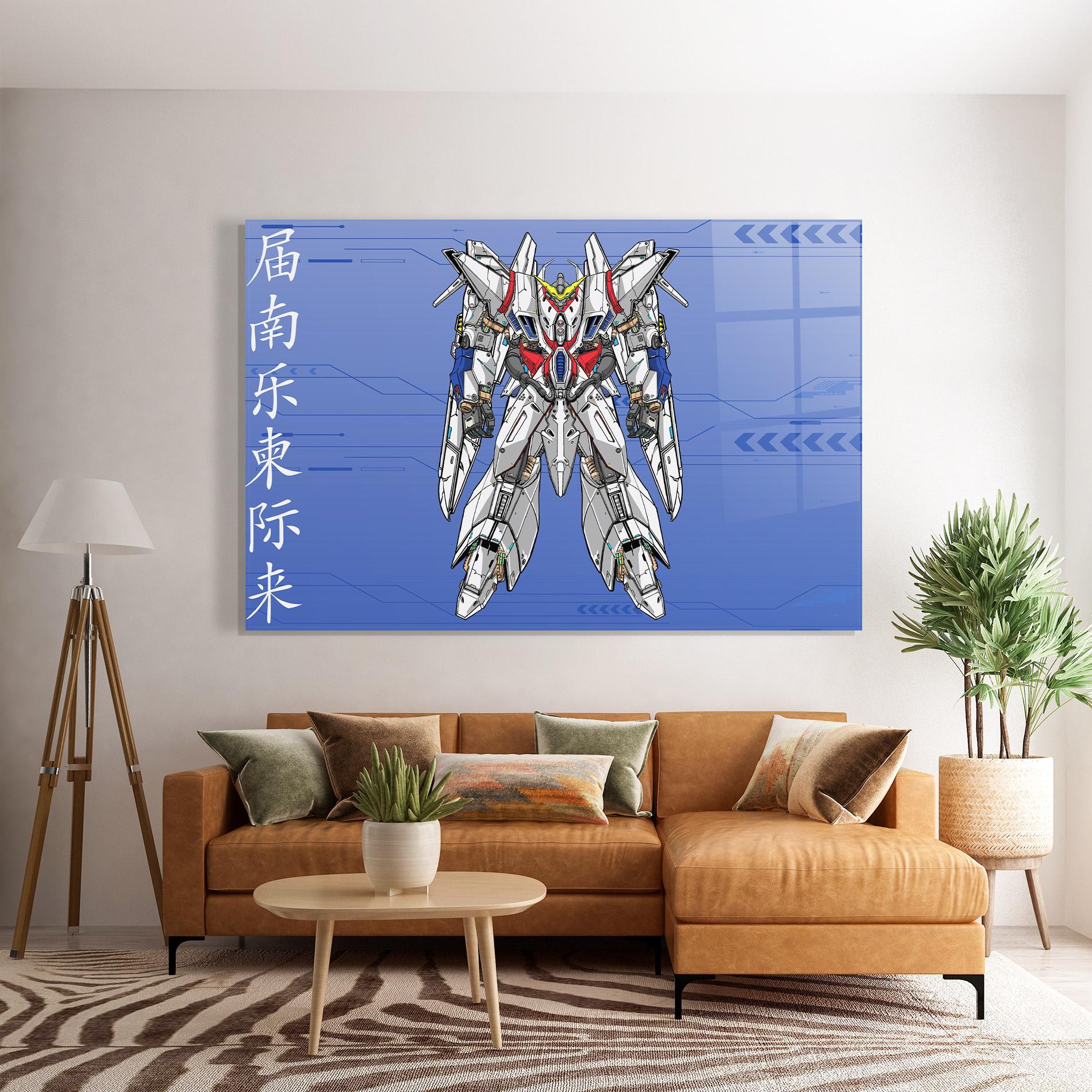 Üvegkép White Red Robot mockup 7