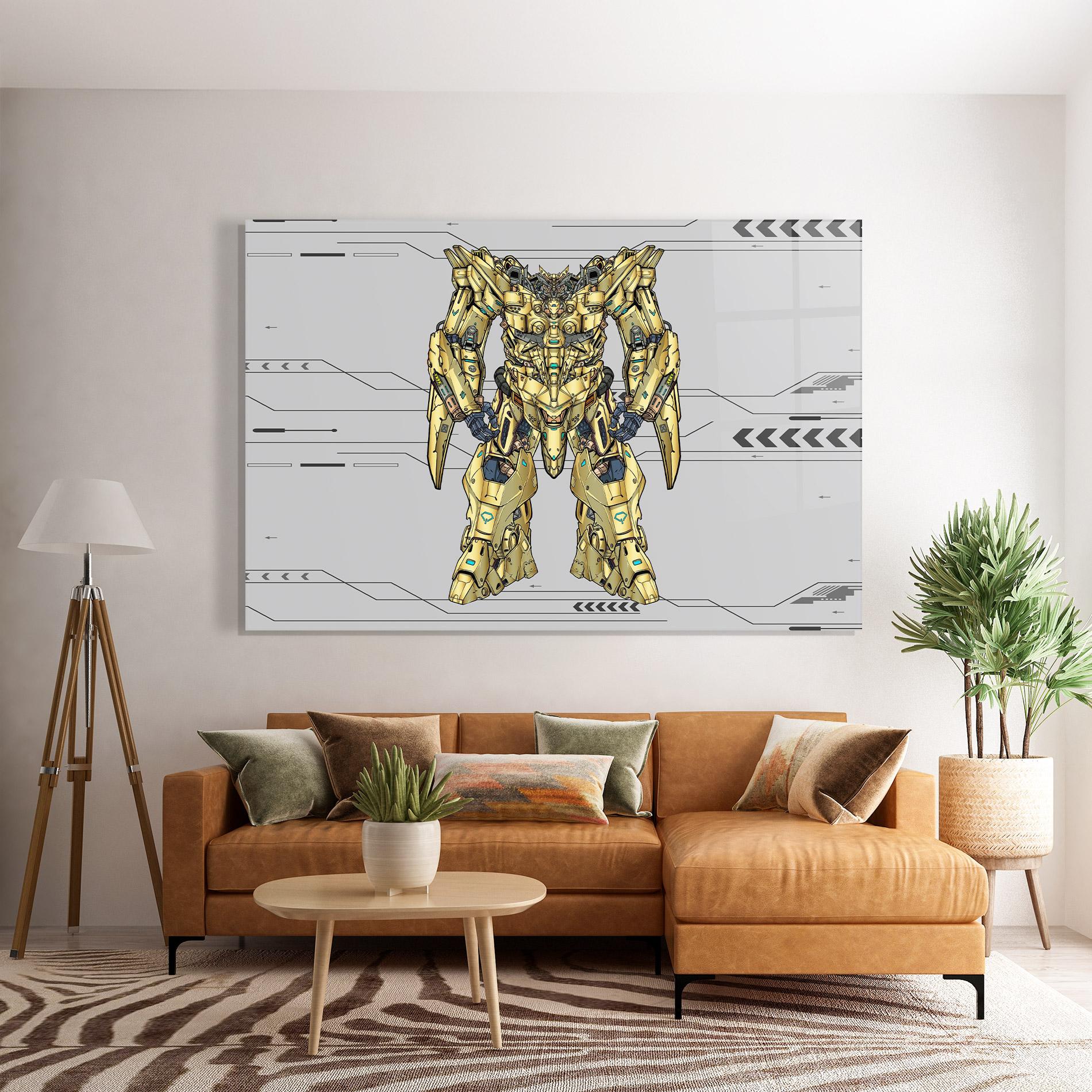 Üvegkép Yellow Grey Robot mockup 7