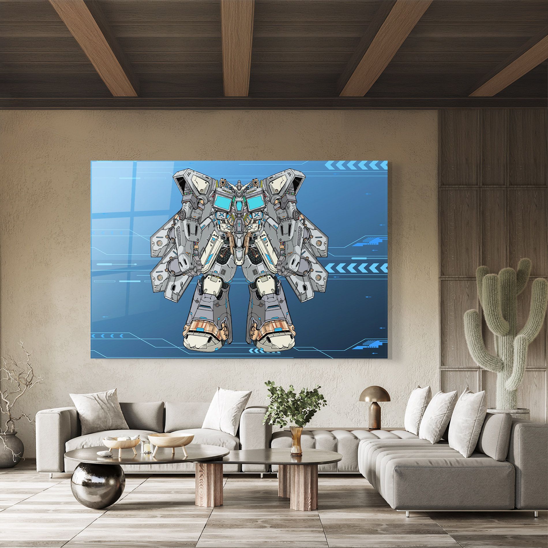 Blue Grey Robot mockup 8