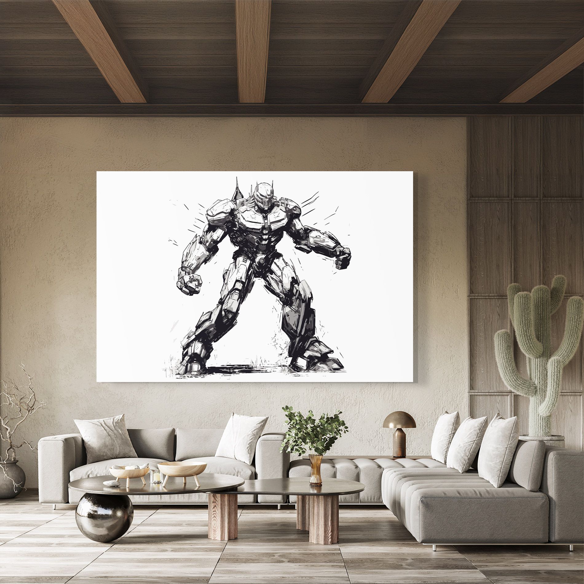 Grey White Robot mockup 8