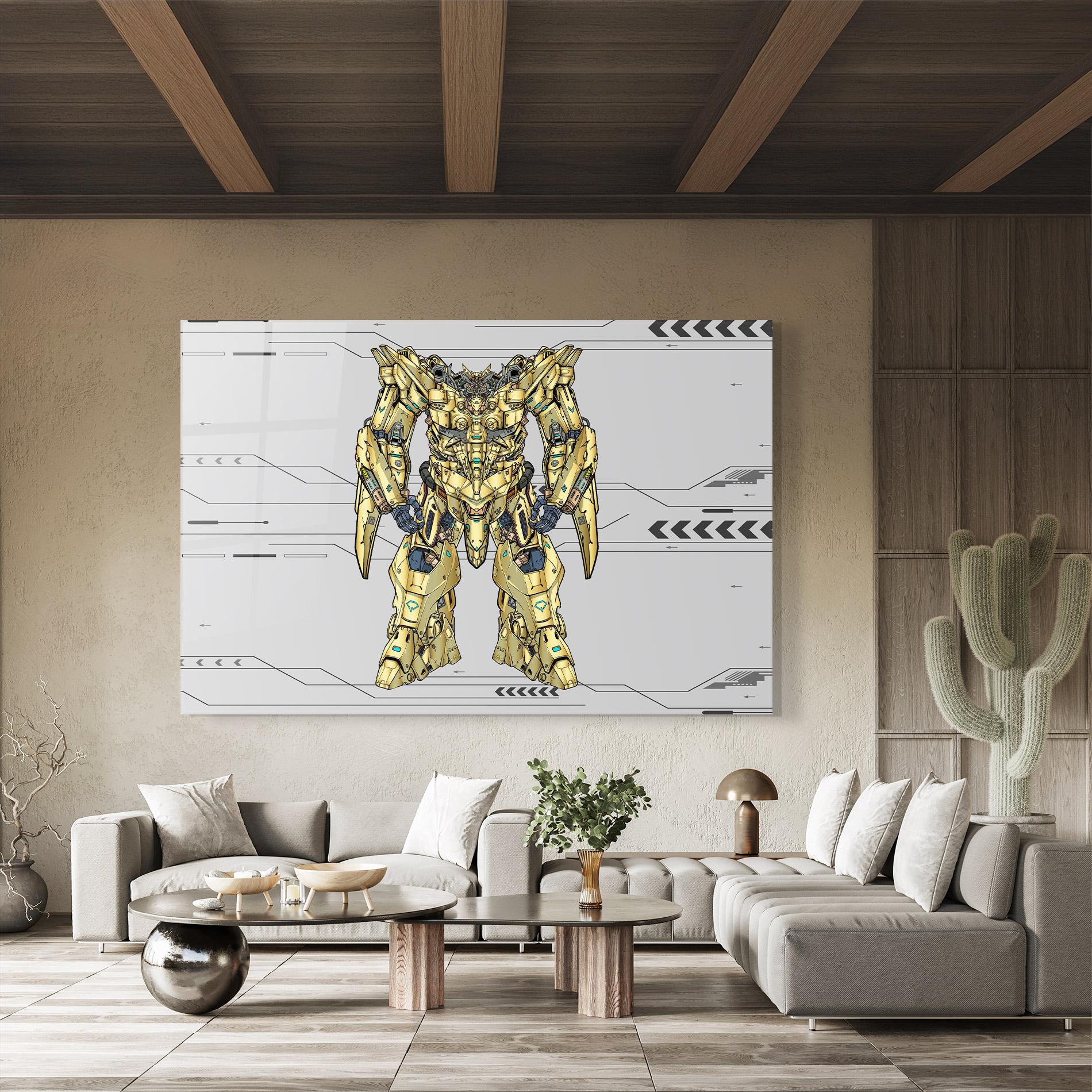 Üvegkép Yellow Grey Robot mockup 8