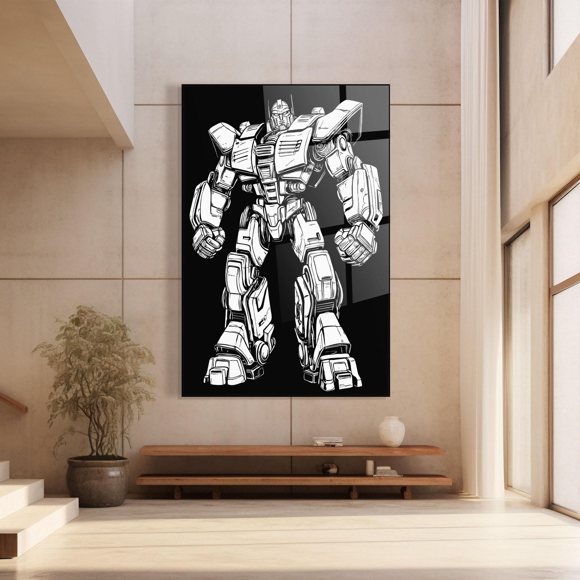 Üvegkép Battlefield Robot Art mockup 8