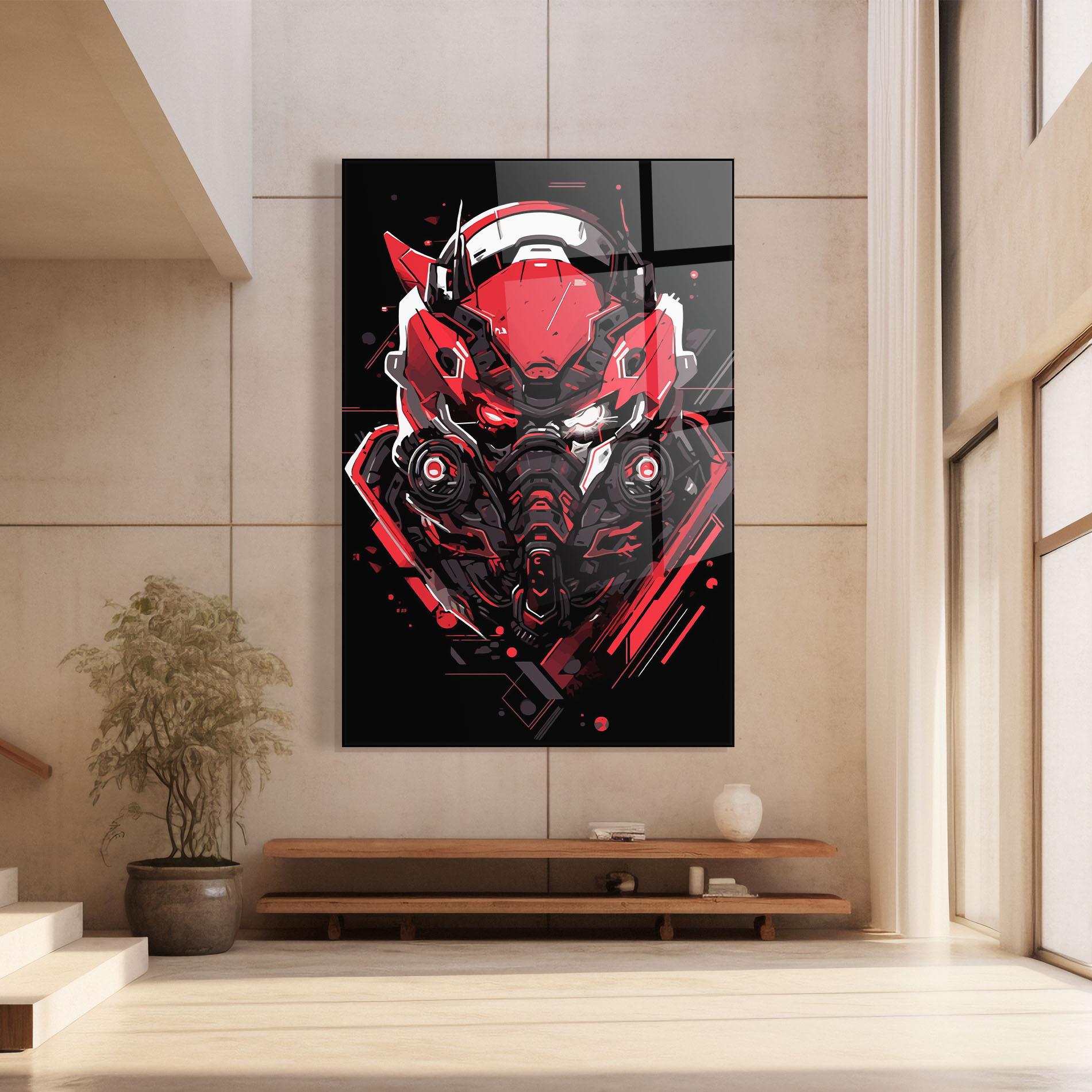 Üvegkép Red Robot Art mockup 8