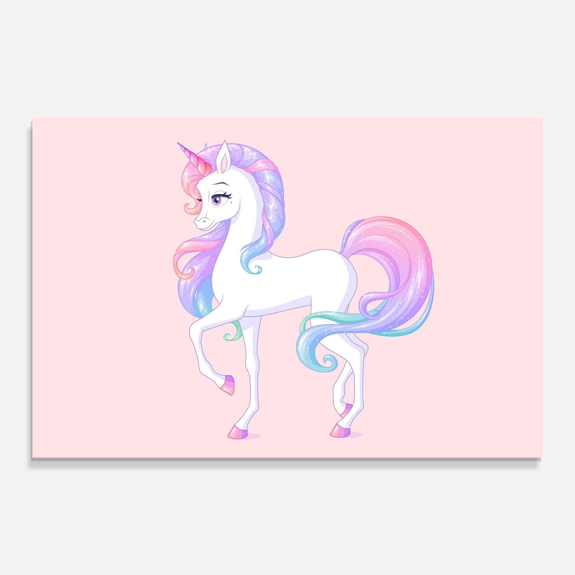 Üvegkép Beautiful Unicorn mockup 0