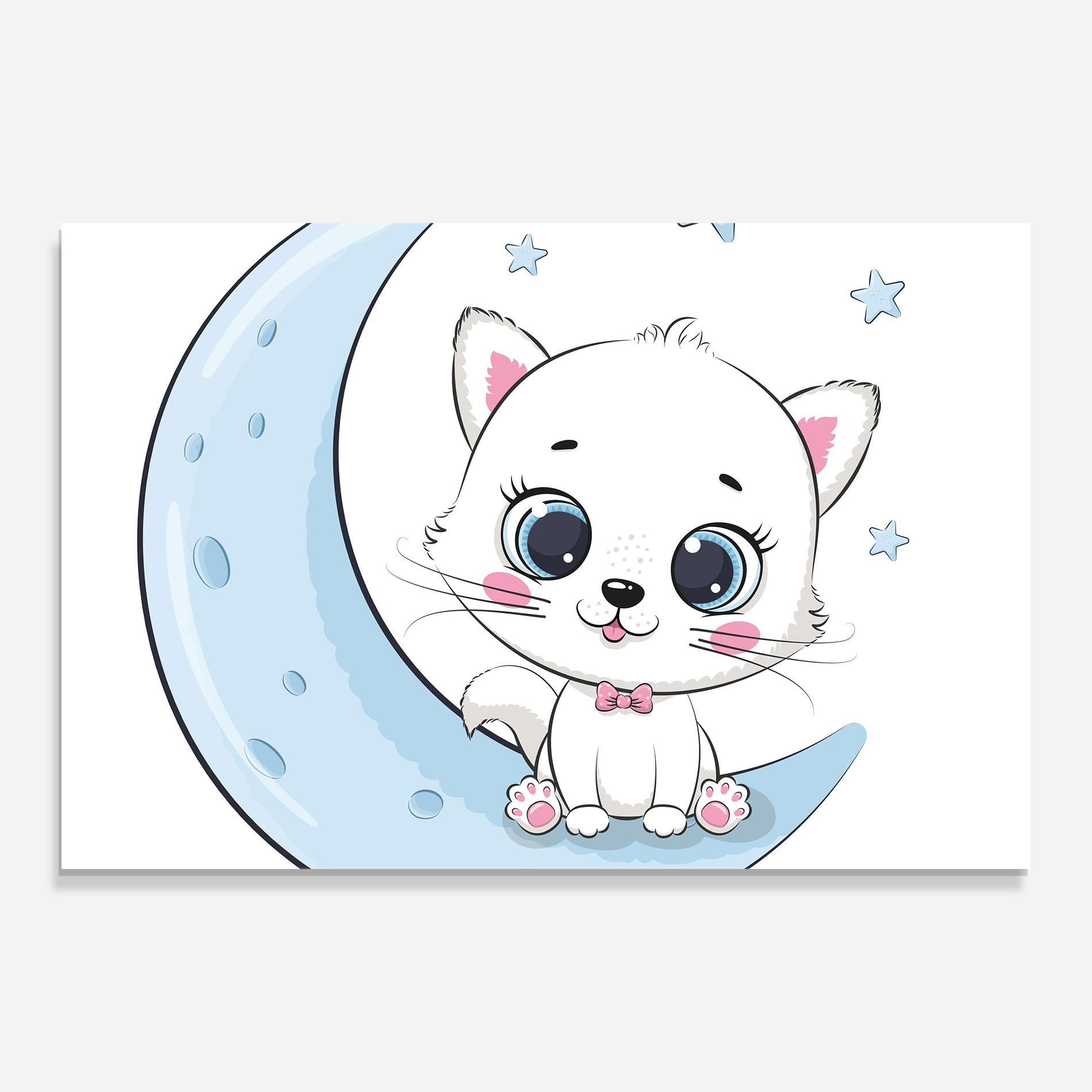 Üvegkép Blue Moon Cat mockup 0