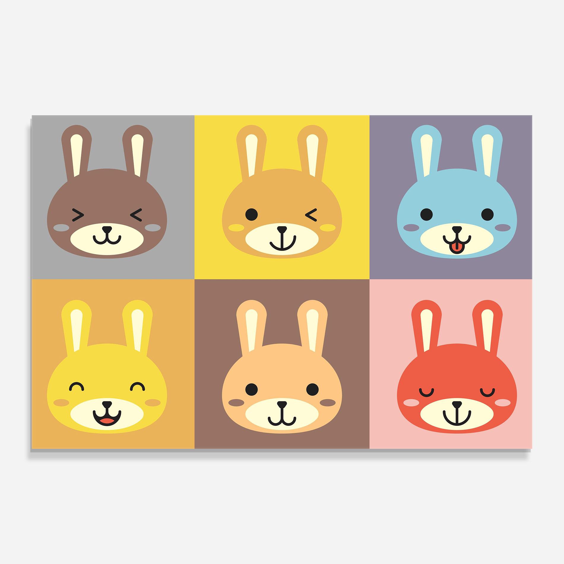 Üvegkép Bunny Colors mockup 0