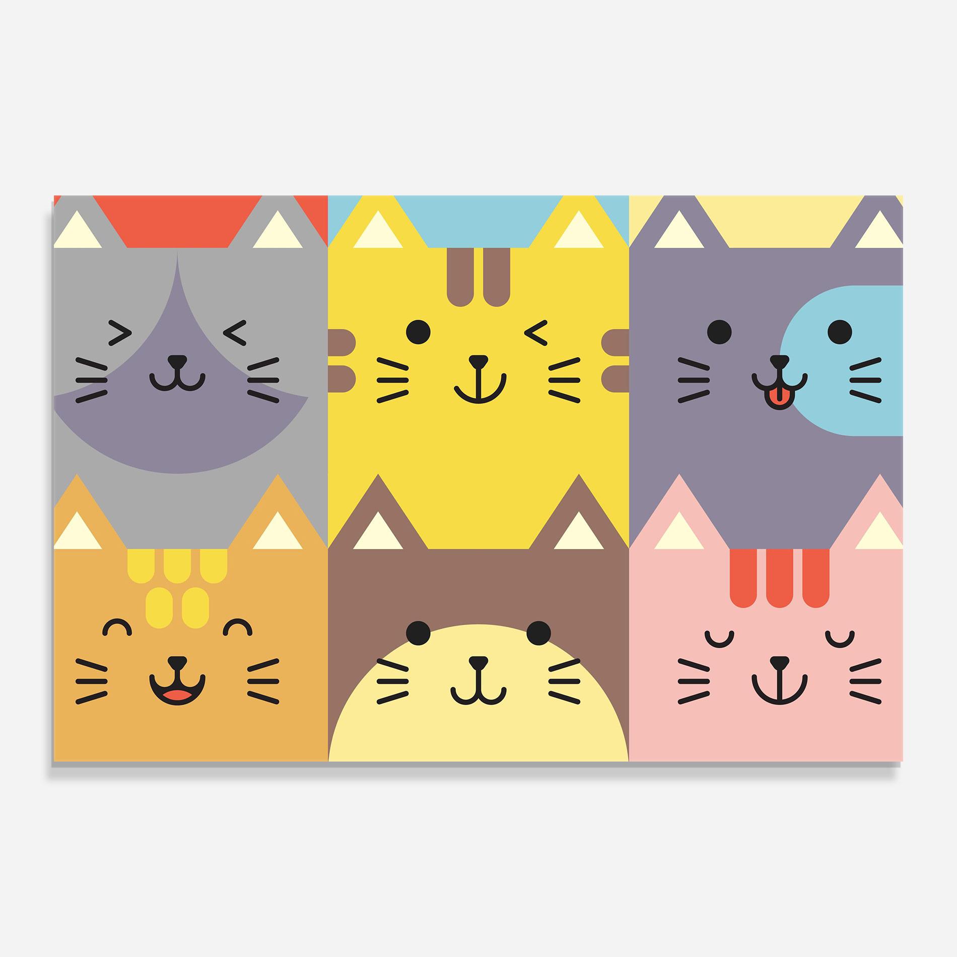 Üvegkép Cat Colors mockup 0