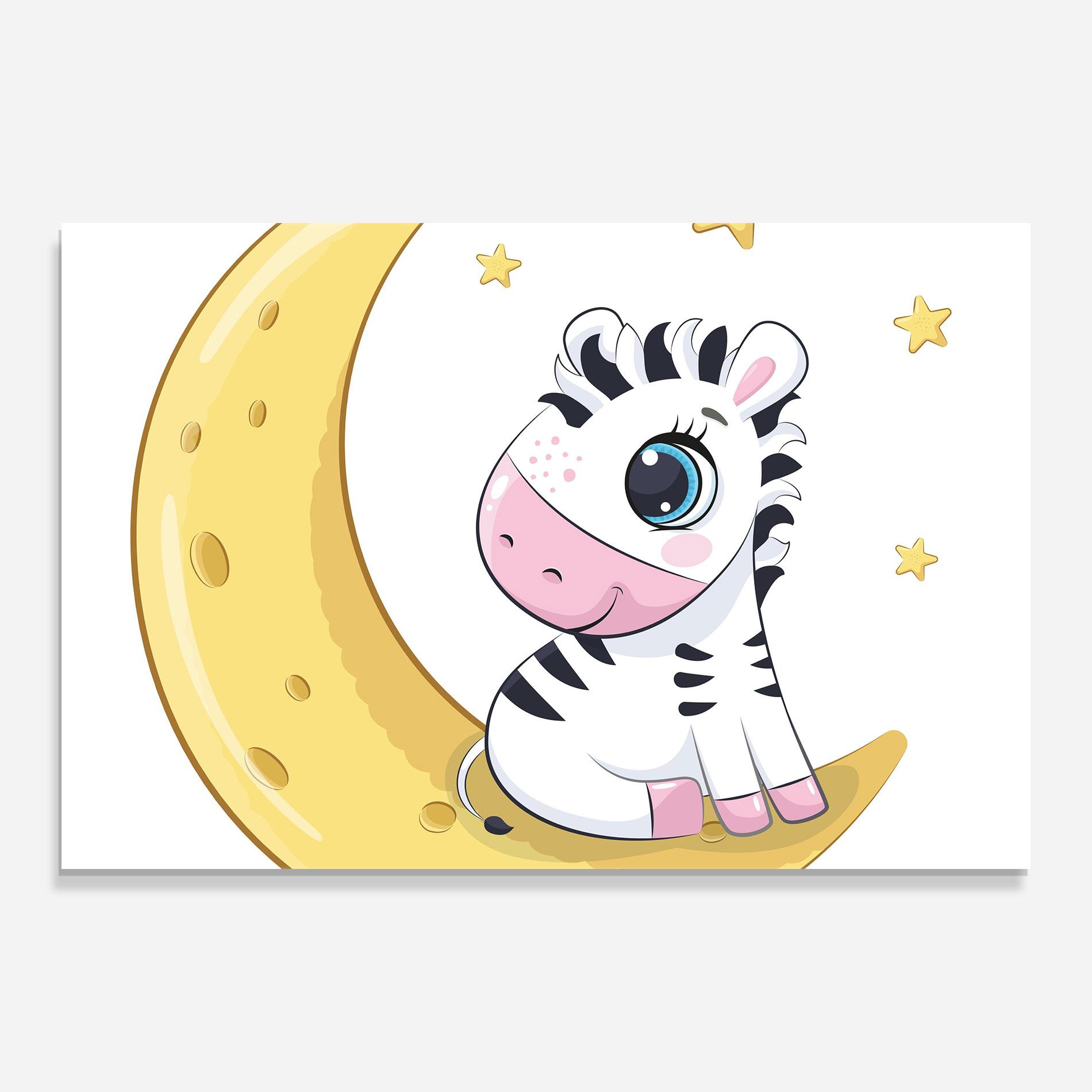 Üvegkép Cute Zebra Moon mockup 0