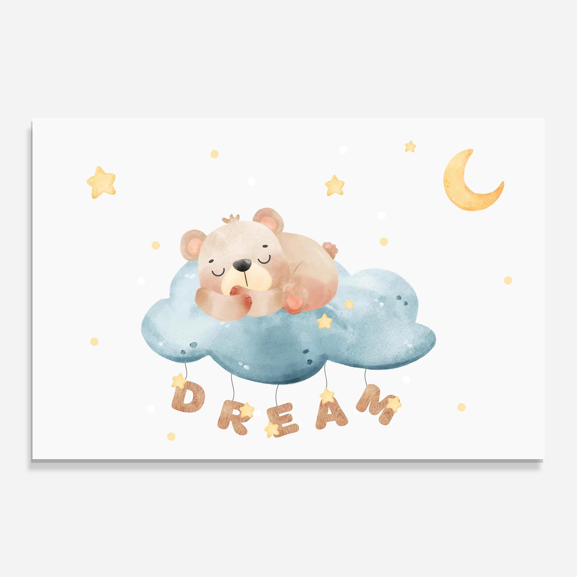 Üvegkép Dream Sleepy Bear mockup 0
