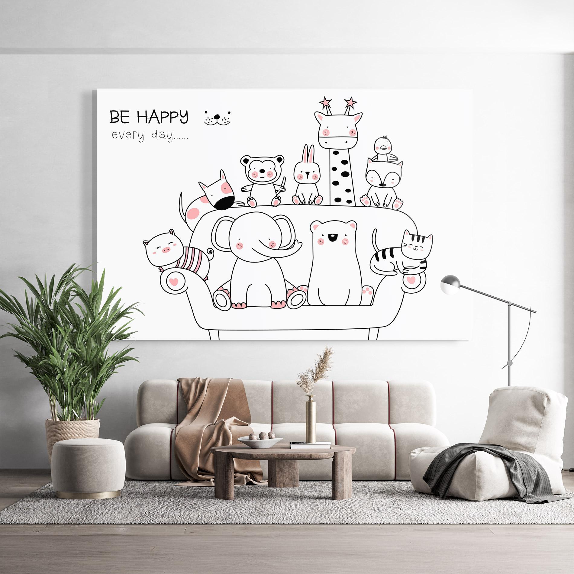 Üvegkép Be Happy Animals mockup 9