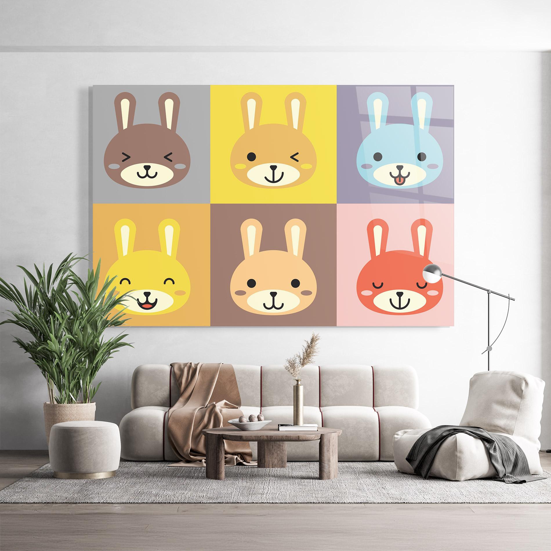 Üvegkép Bunny Colors mockup 9
