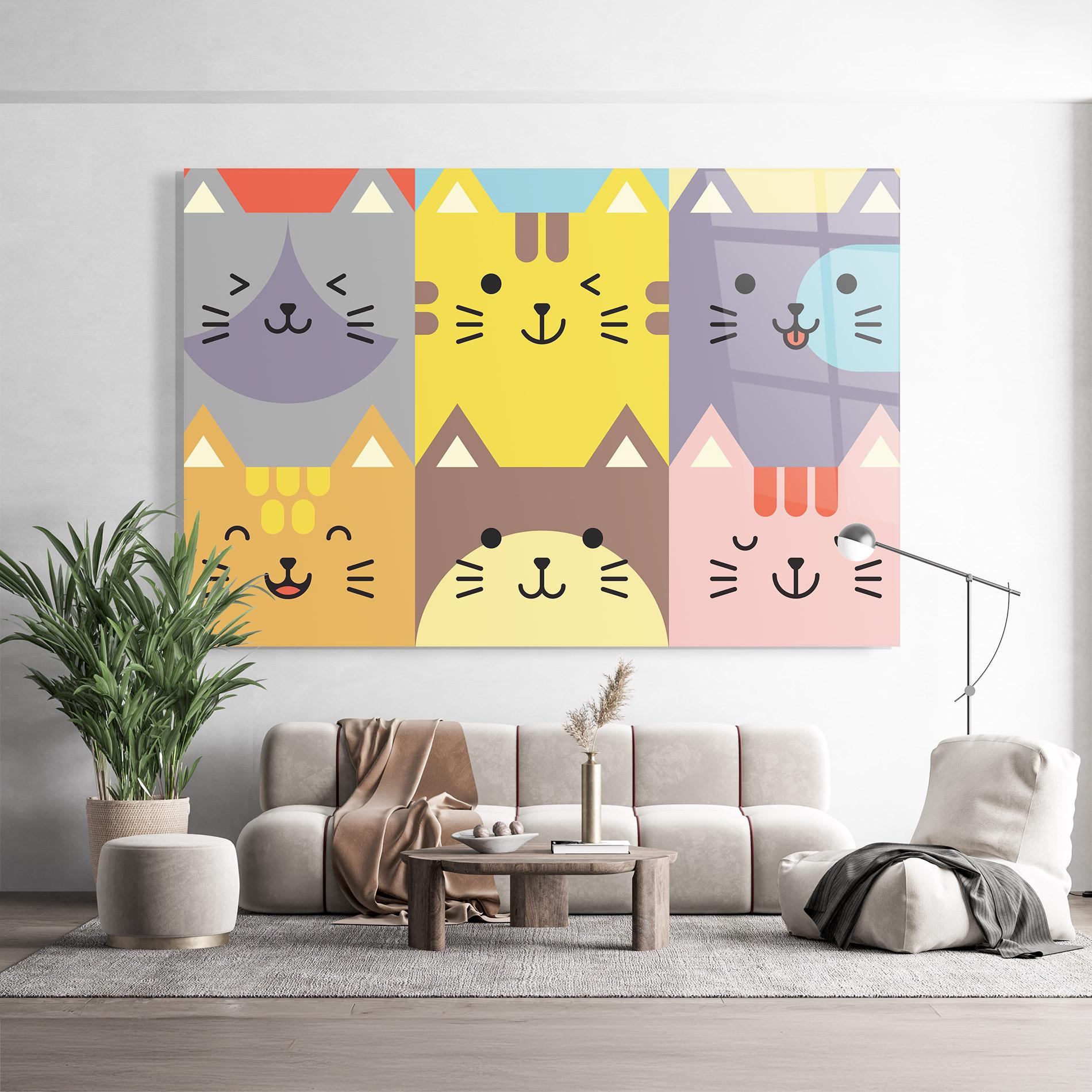 Üvegkép Cat Colors mockup 9