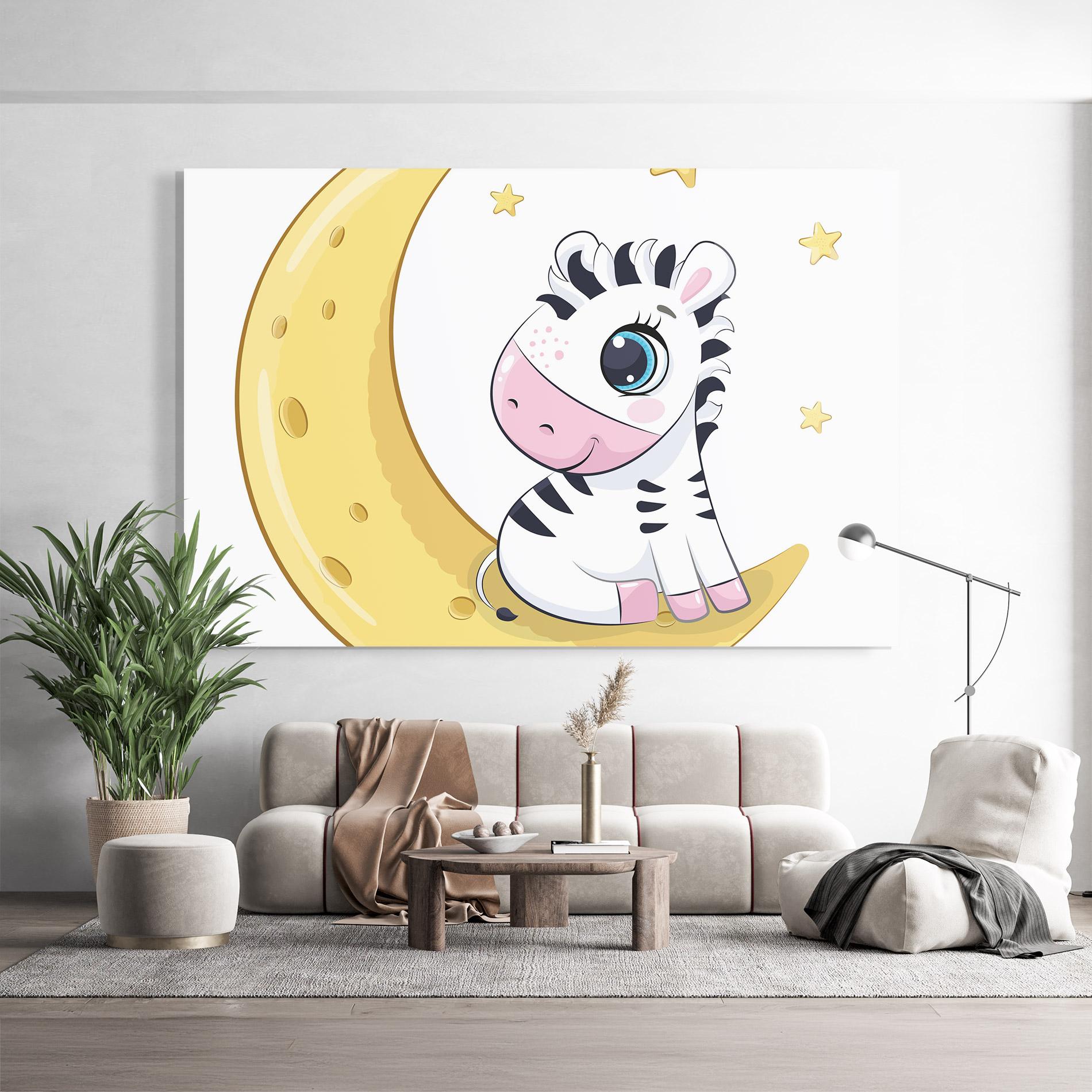 Üvegkép Cute Zebra Moon mockup 9