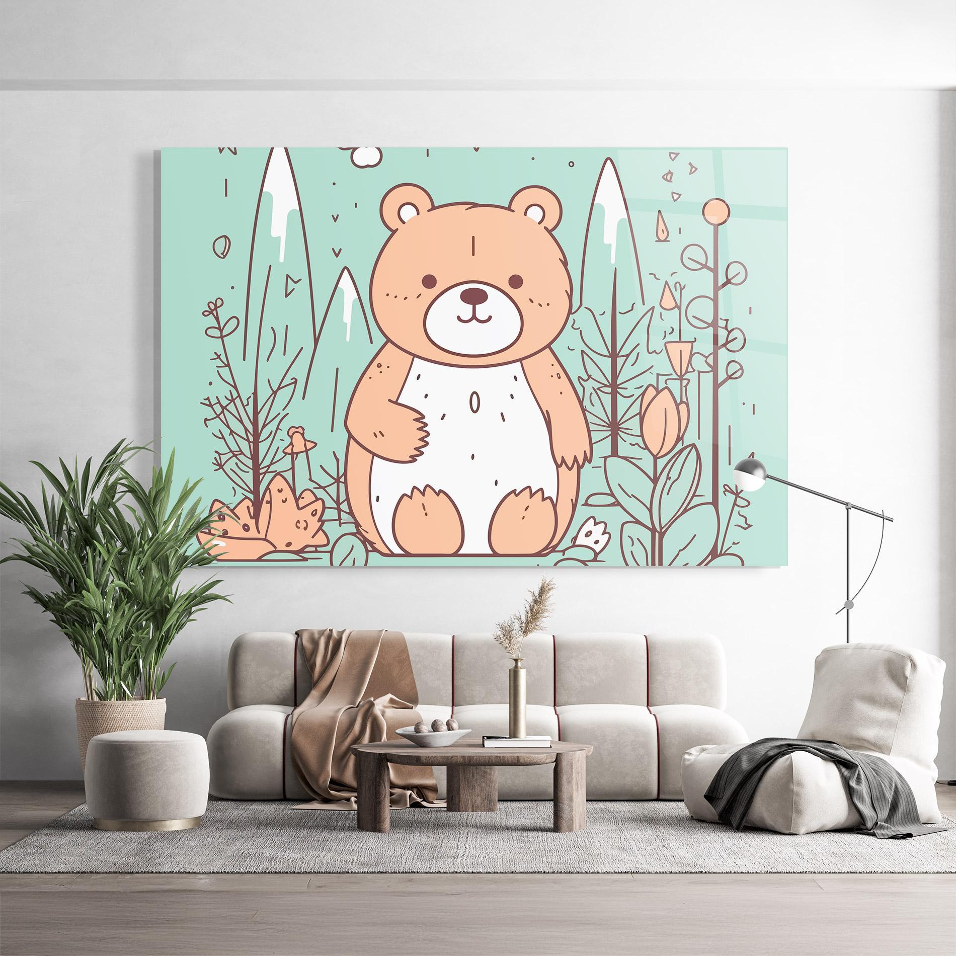 Üvegkép Forest Cute Bear mockup 9