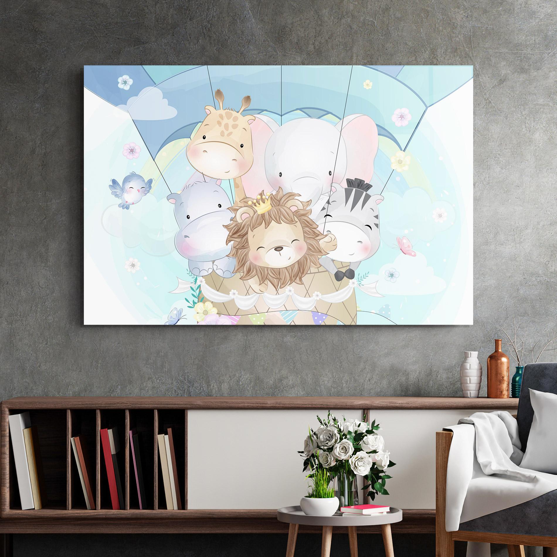 Üvegkép Animals Flying mockup 2