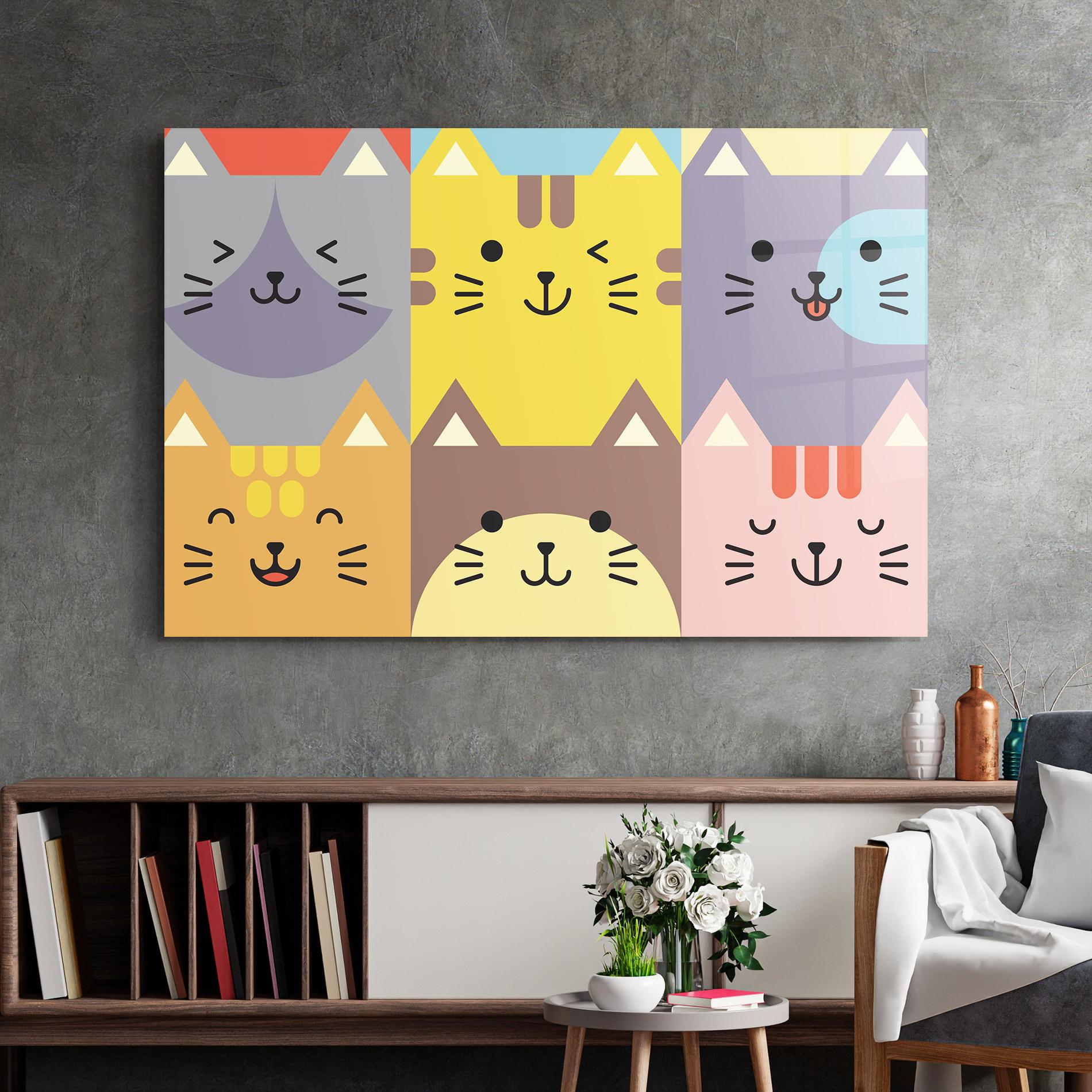 Üvegkép Cat Colors mockup 2