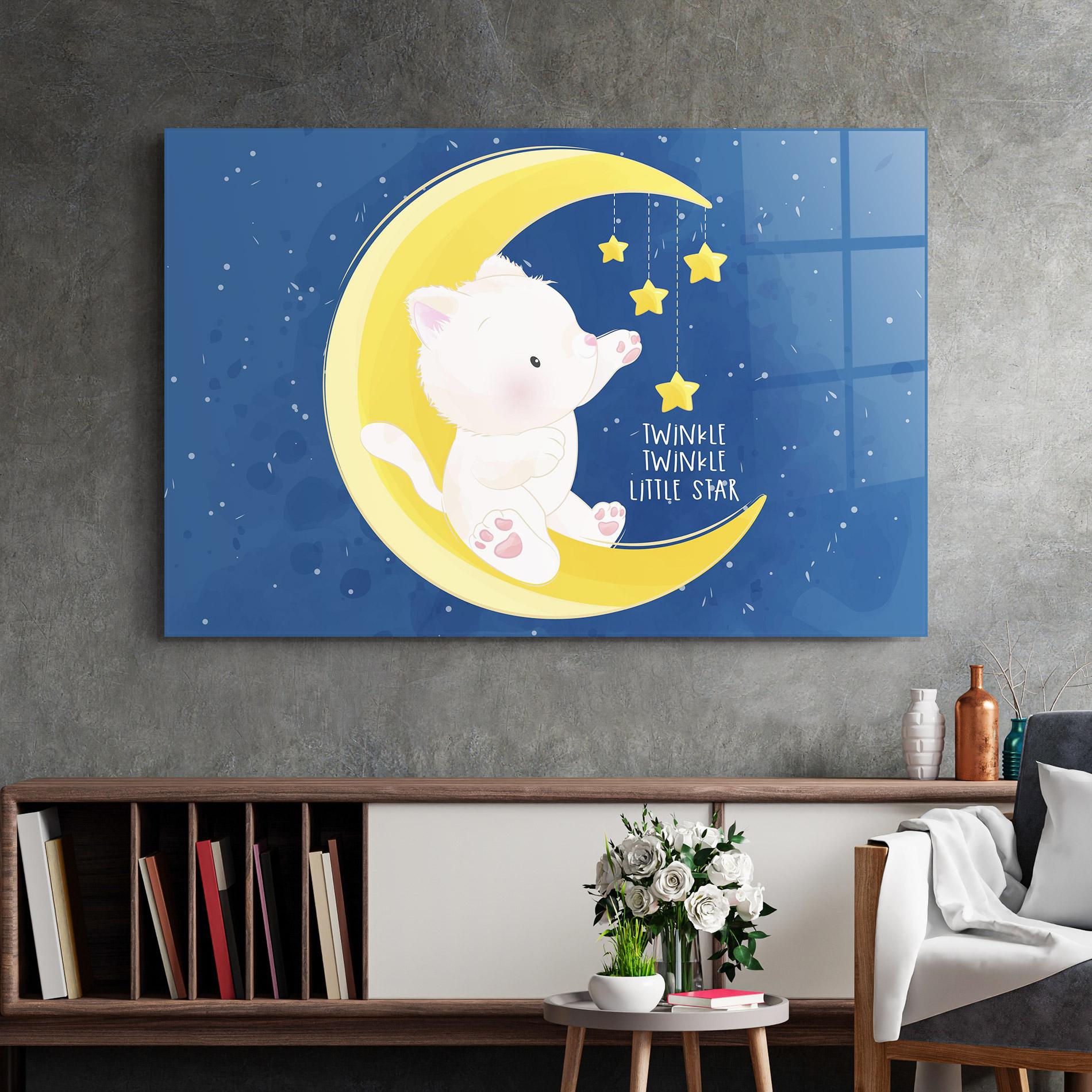 Üvegkép Cat Moon Star mockup 2