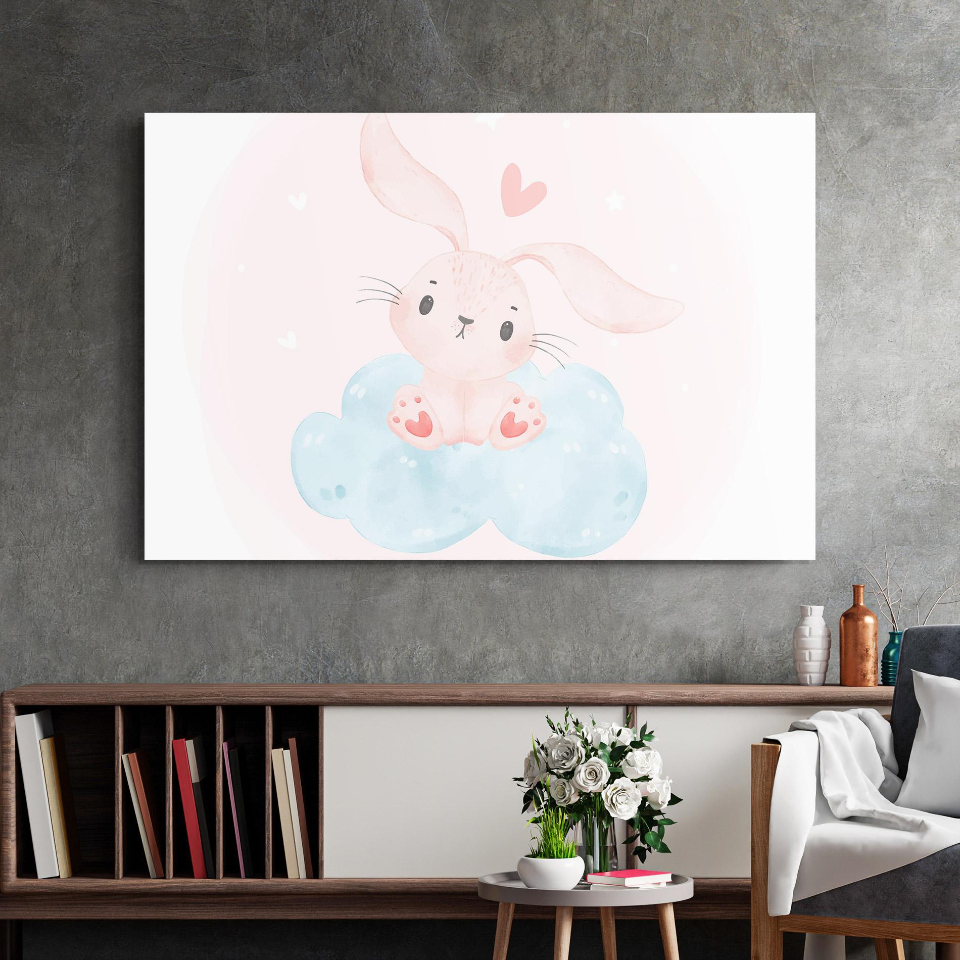Üvegkép Cloud Pink Bunny mockup 2