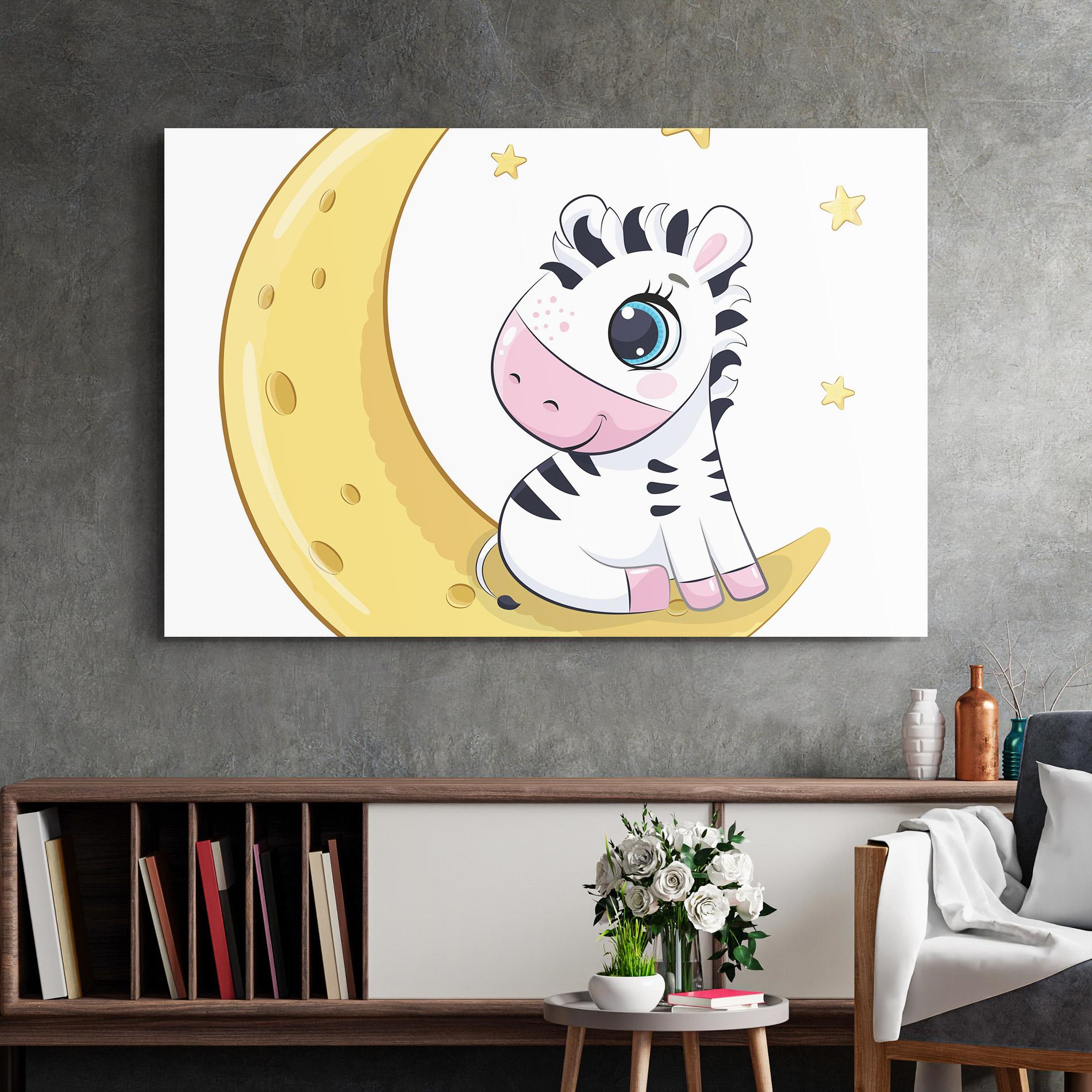 Üvegkép Cute Zebra Moon mockup 2