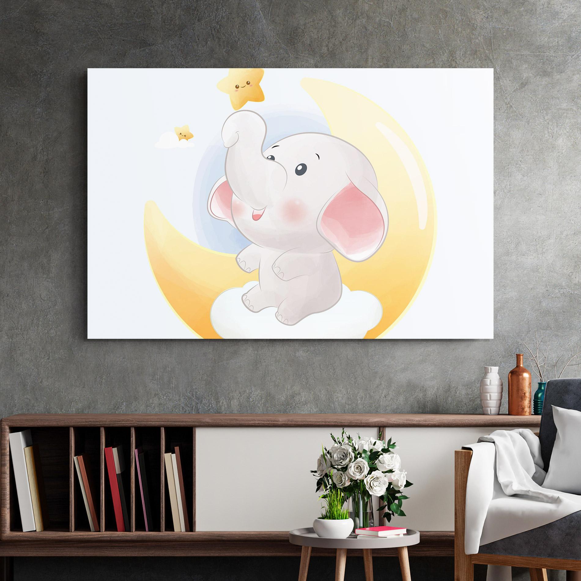 Üvegkép Elephant Yellow Star mockup 2