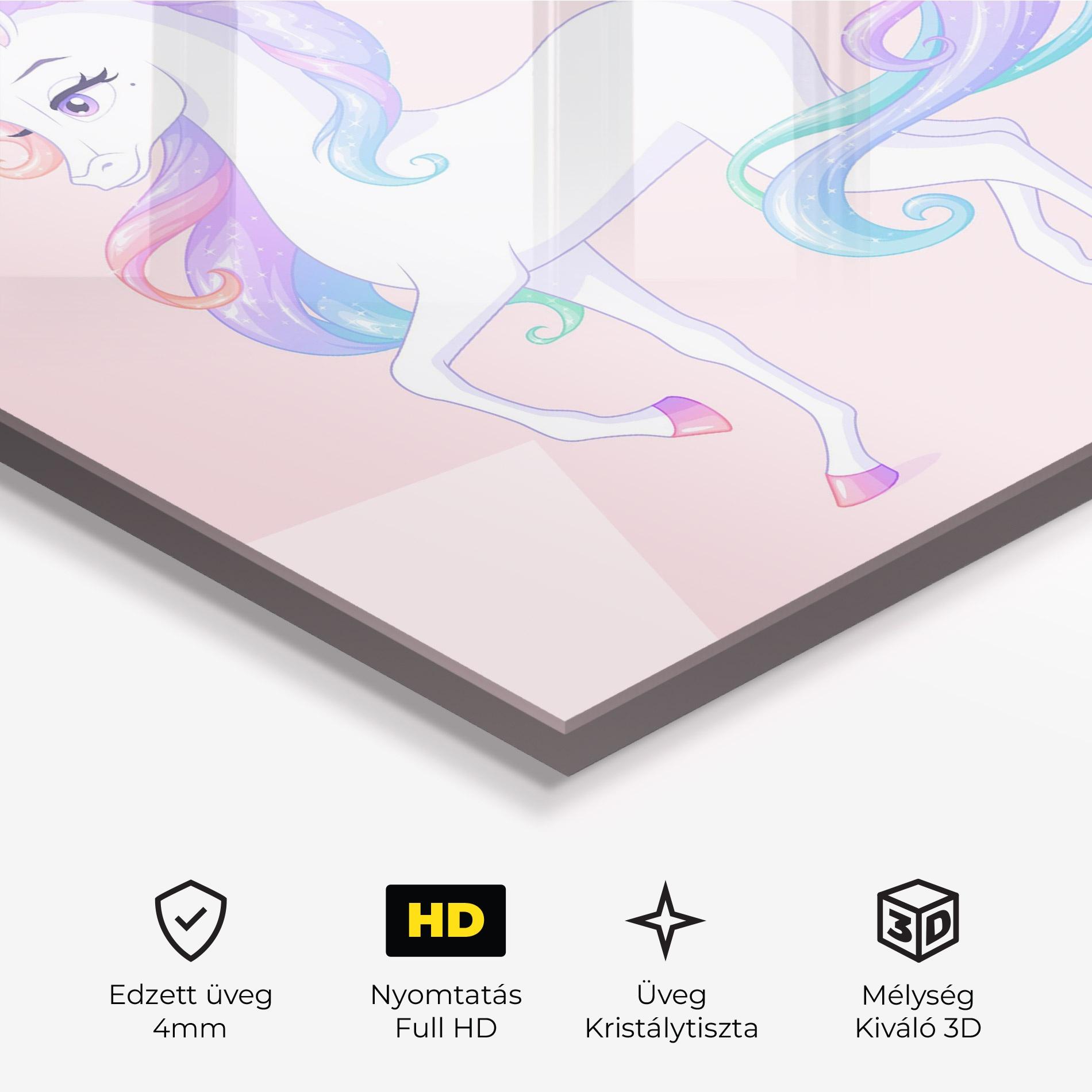 Üvegkép Beautiful Unicorn mockup 3